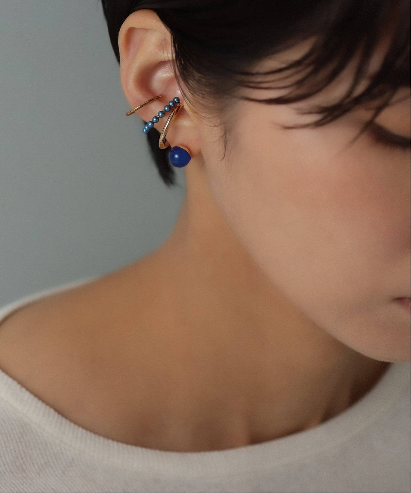 インディゴパールラインイヤーカフ K10（片耳）（イヤーカフ）｜Lilas  