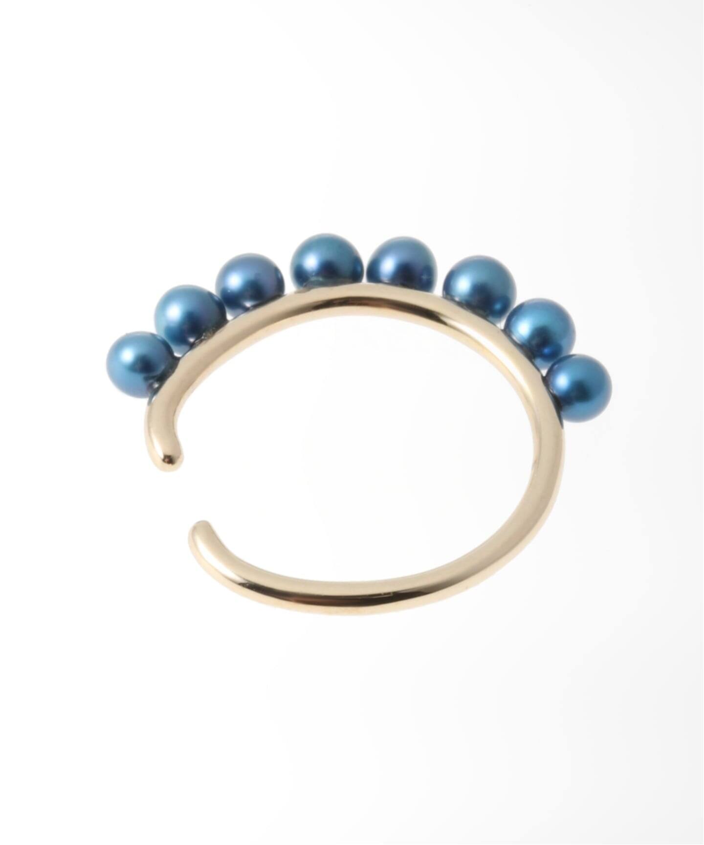 インディゴパールラインイヤーカフ K10（片耳）（イヤーカフ）｜Lilas  