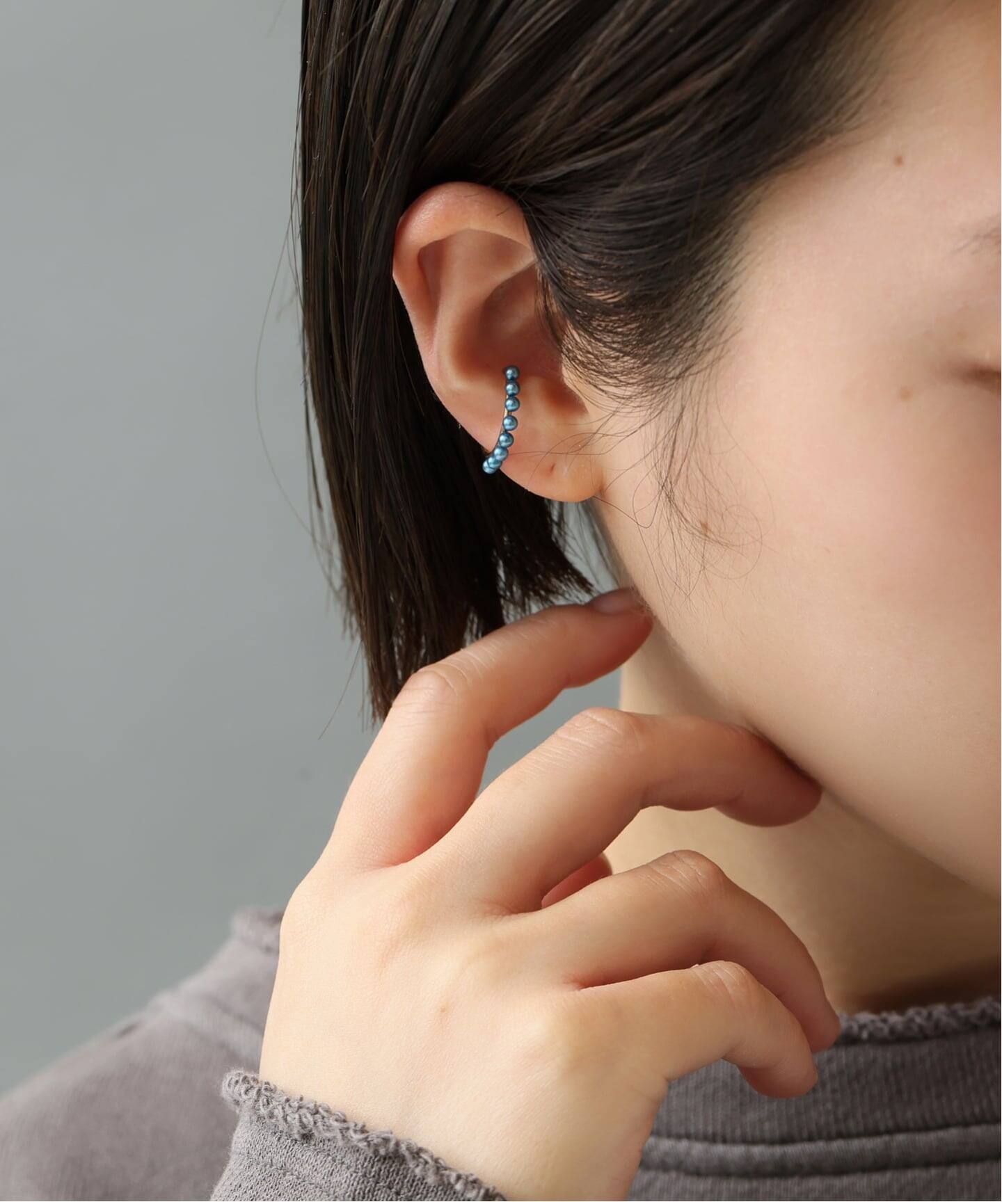 インディゴパールラインイヤーカフ K10（片耳）（イヤーカフ）｜Lilas  