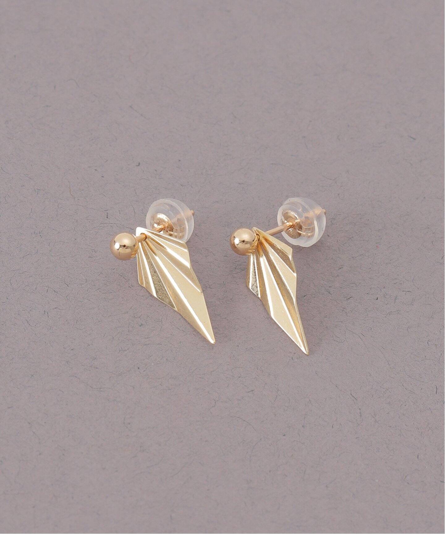 オリガミモチーフピアス K10（両耳）（ピアス（両耳用））｜Lilas
