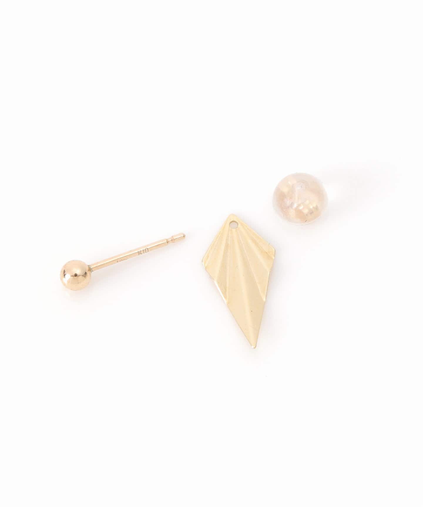 オリガミモチーフピアス K10（両耳）（ピアス（両耳用））｜Lilas