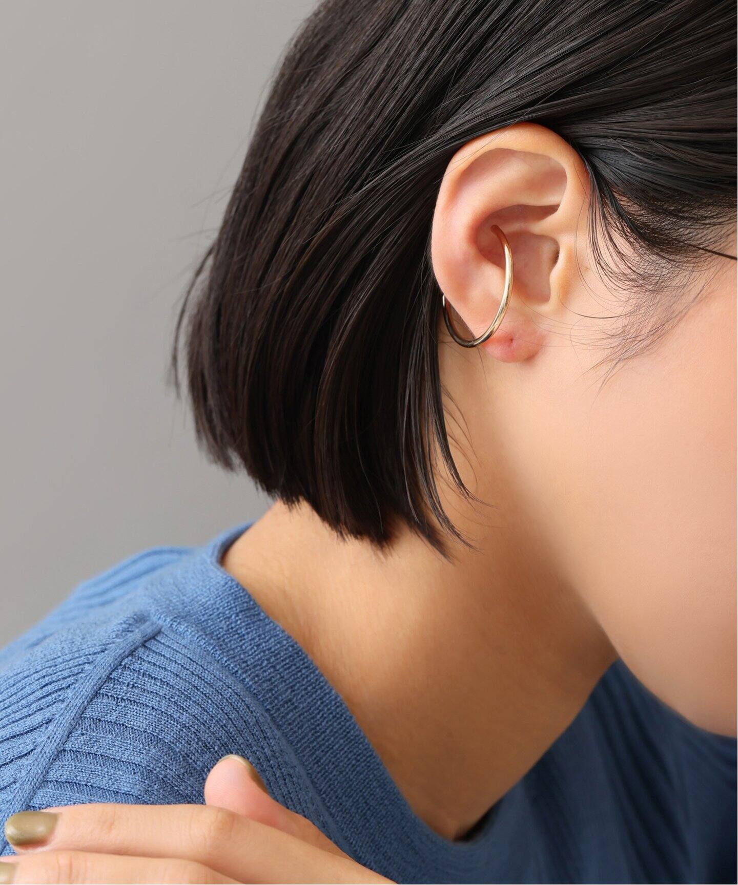 3cmサークルパイプイヤーカフ K10（片耳）（イヤーカフ）｜Lilas  