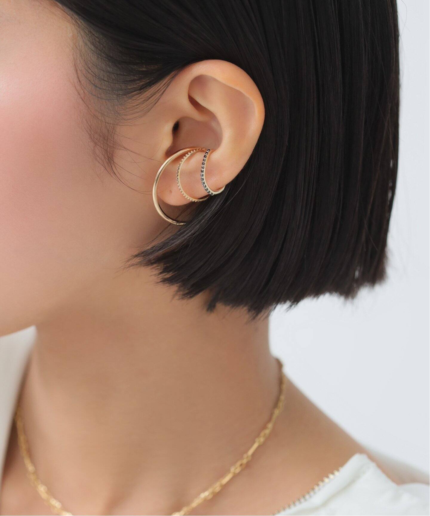 3cmサークルパイプイヤーカフ K10（片耳）（イヤーカフ）｜Lilas（リラ  