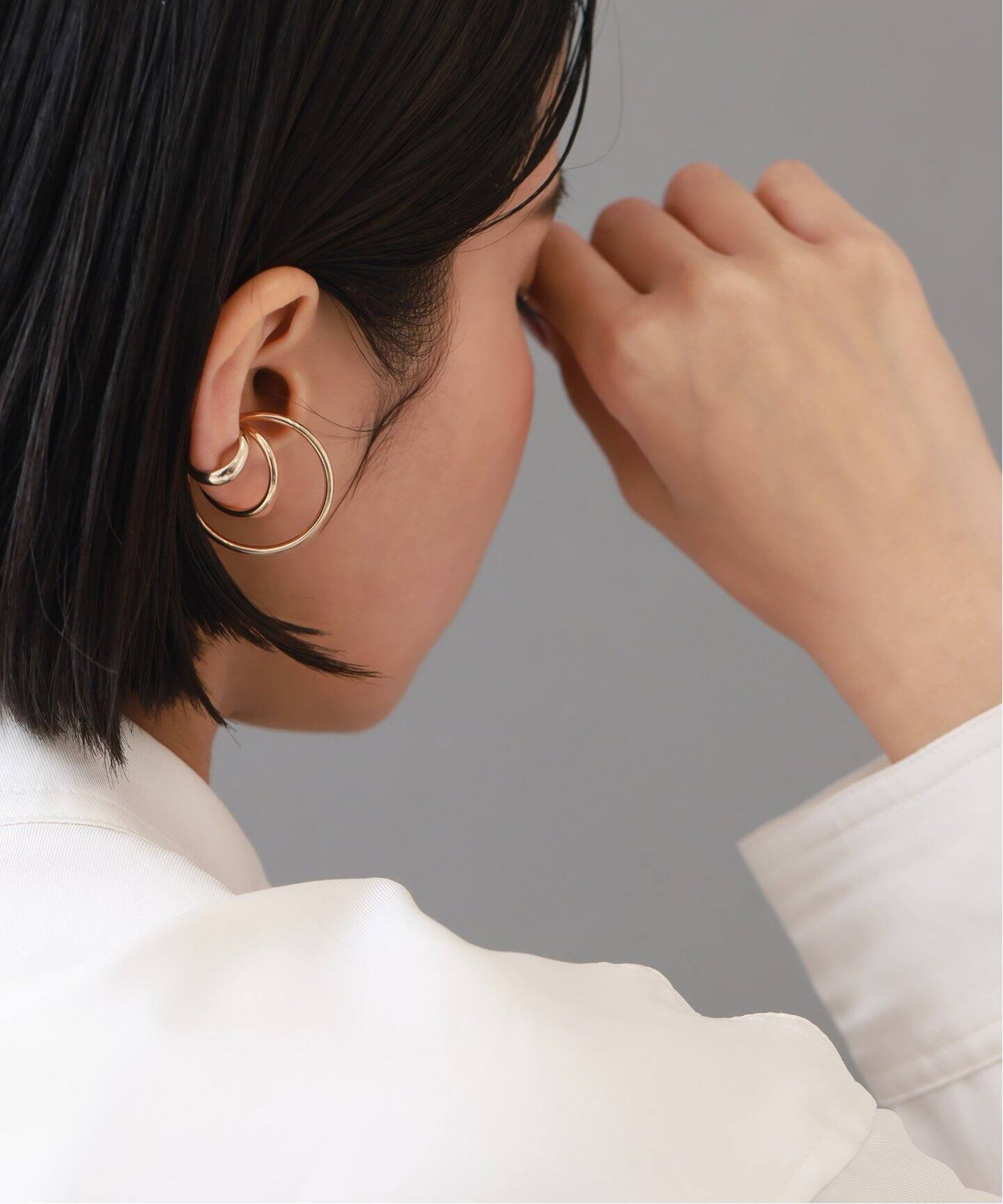 3cmサークルパイプイヤーカフ K10（片耳）（イヤーカフ）｜Lilas（リラ  