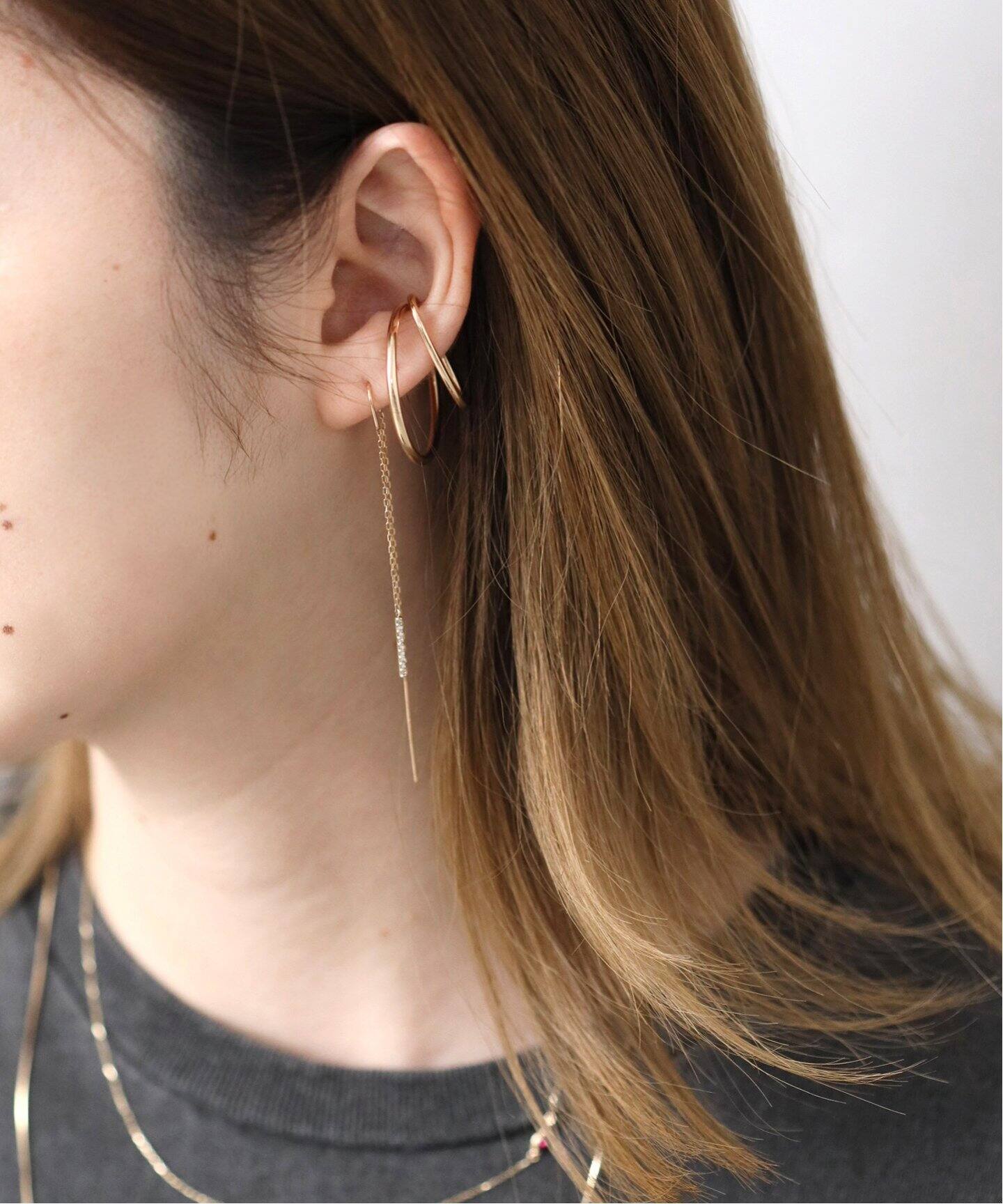 3cmサークルパイプイヤーカフ K10（片耳）（イヤーカフ）｜Lilas（リラ  