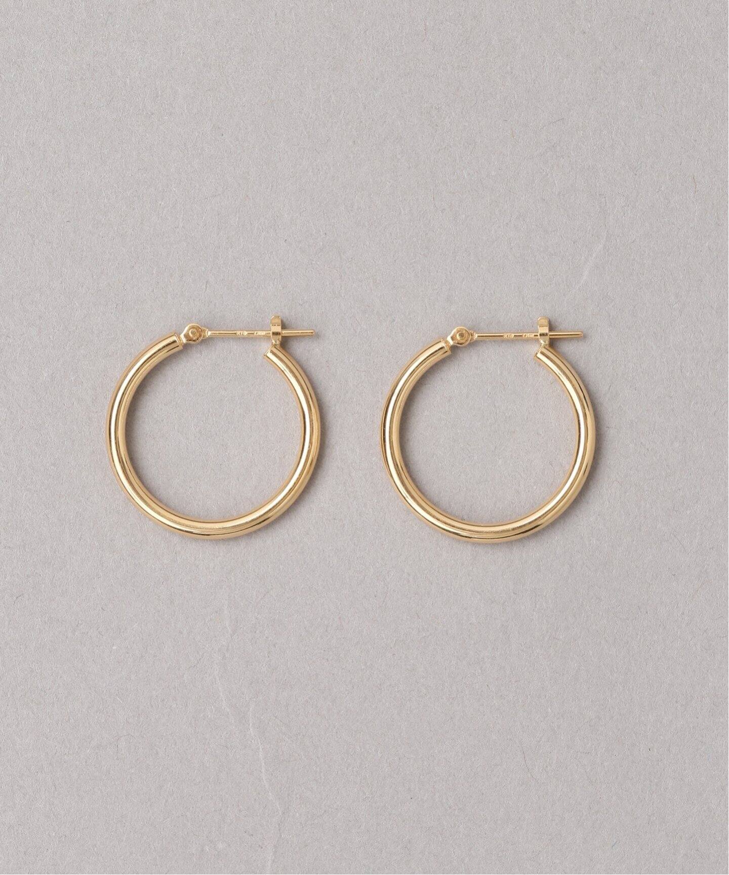 20mmフープパイプピアス K18（両耳）（ピアス（両耳用））｜Lilas 