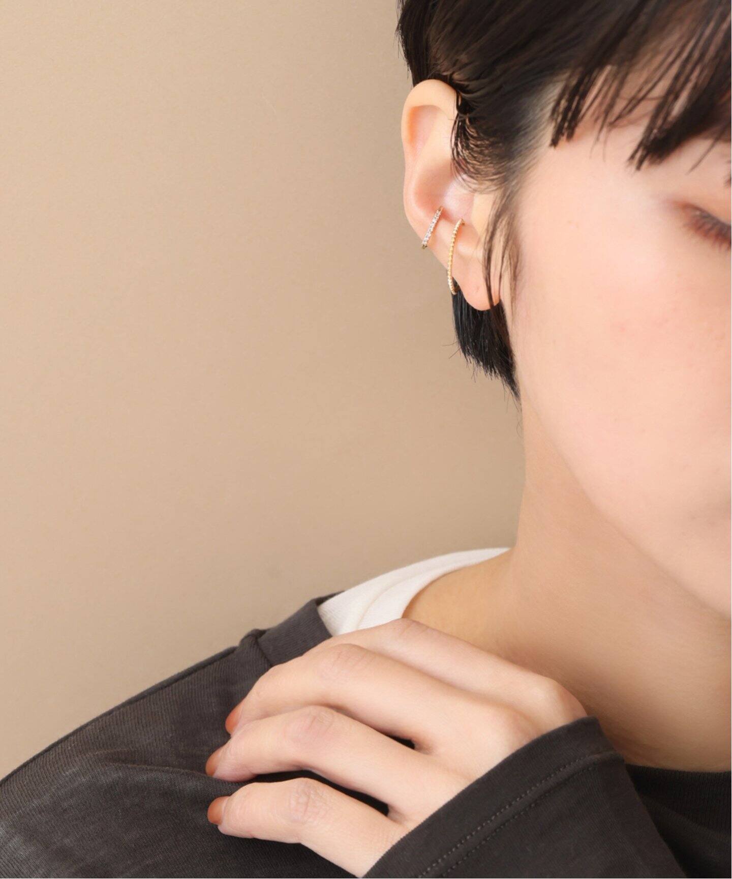 ダイヤラインフィットイヤーカフ K10（片耳）（イヤーカフ）｜Lilas  