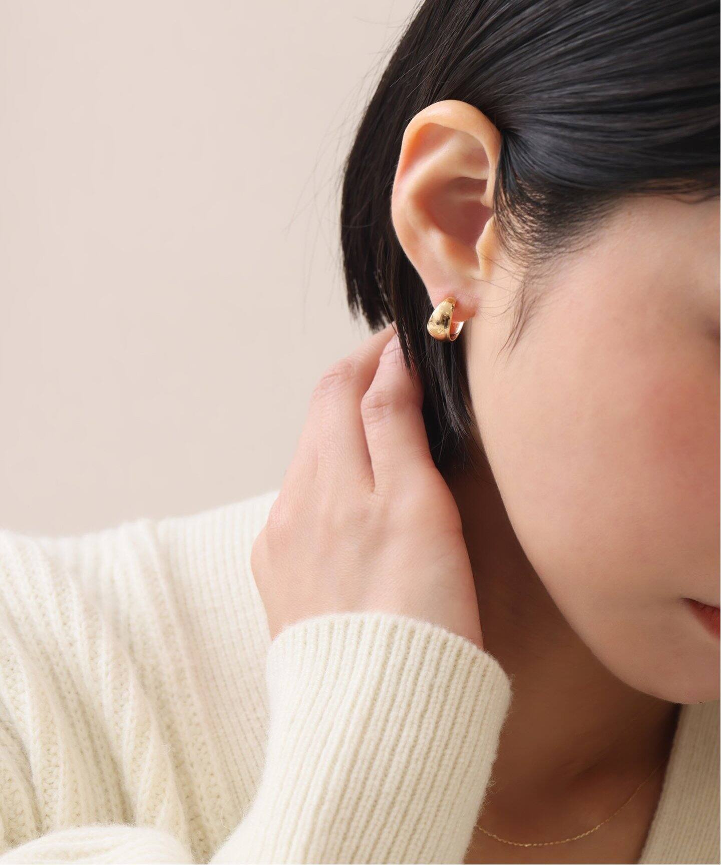 三日月フープピアス K10（両耳）（ピアス（両耳用））｜Lilas（リラ  