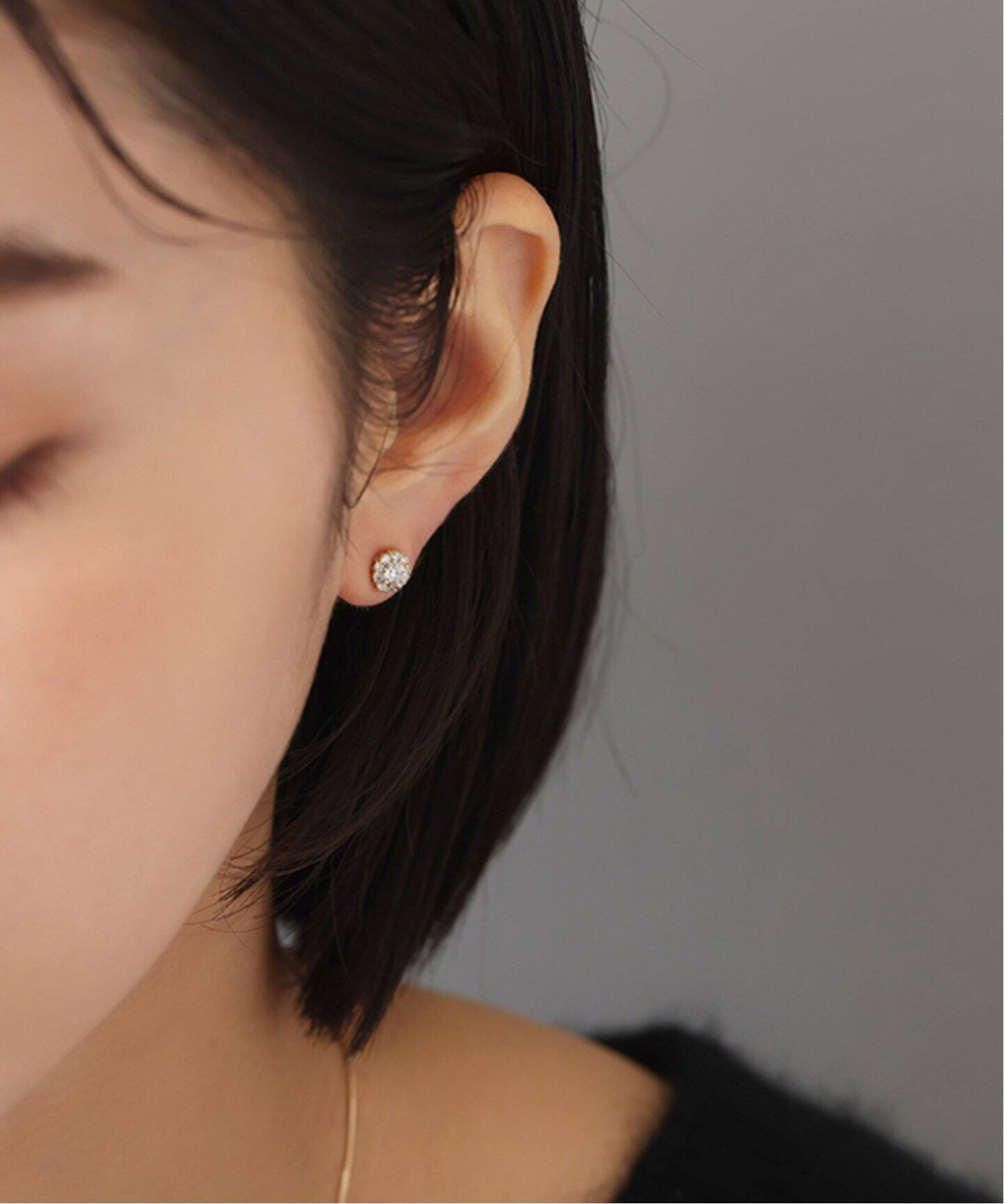 0.6ctサイドダイヤピアス K18（両耳）（ピアス（両耳用））｜Lilas 