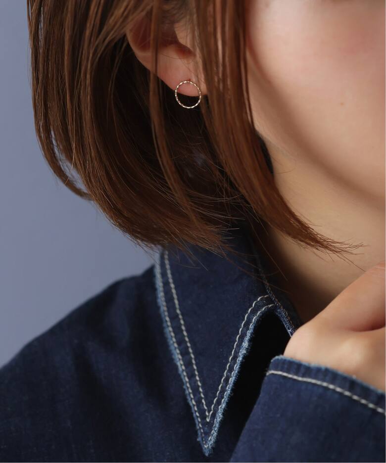 スクリューサークルピアス K10（両耳）（ピアス（両耳用））｜Lilas 