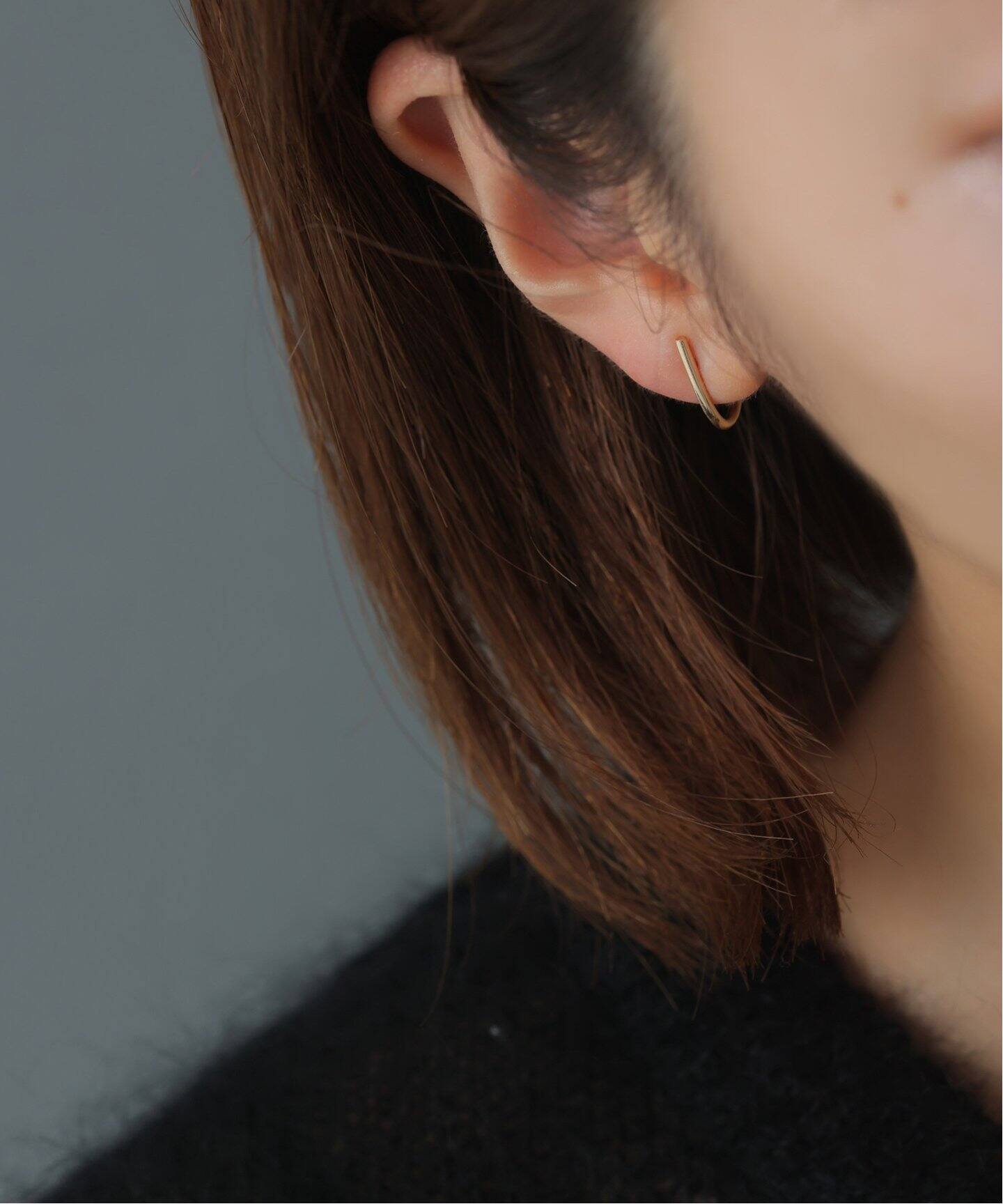 J型パイプピアスS K10（両耳）（ピアス（両耳用））｜Lilas（リラ）の  