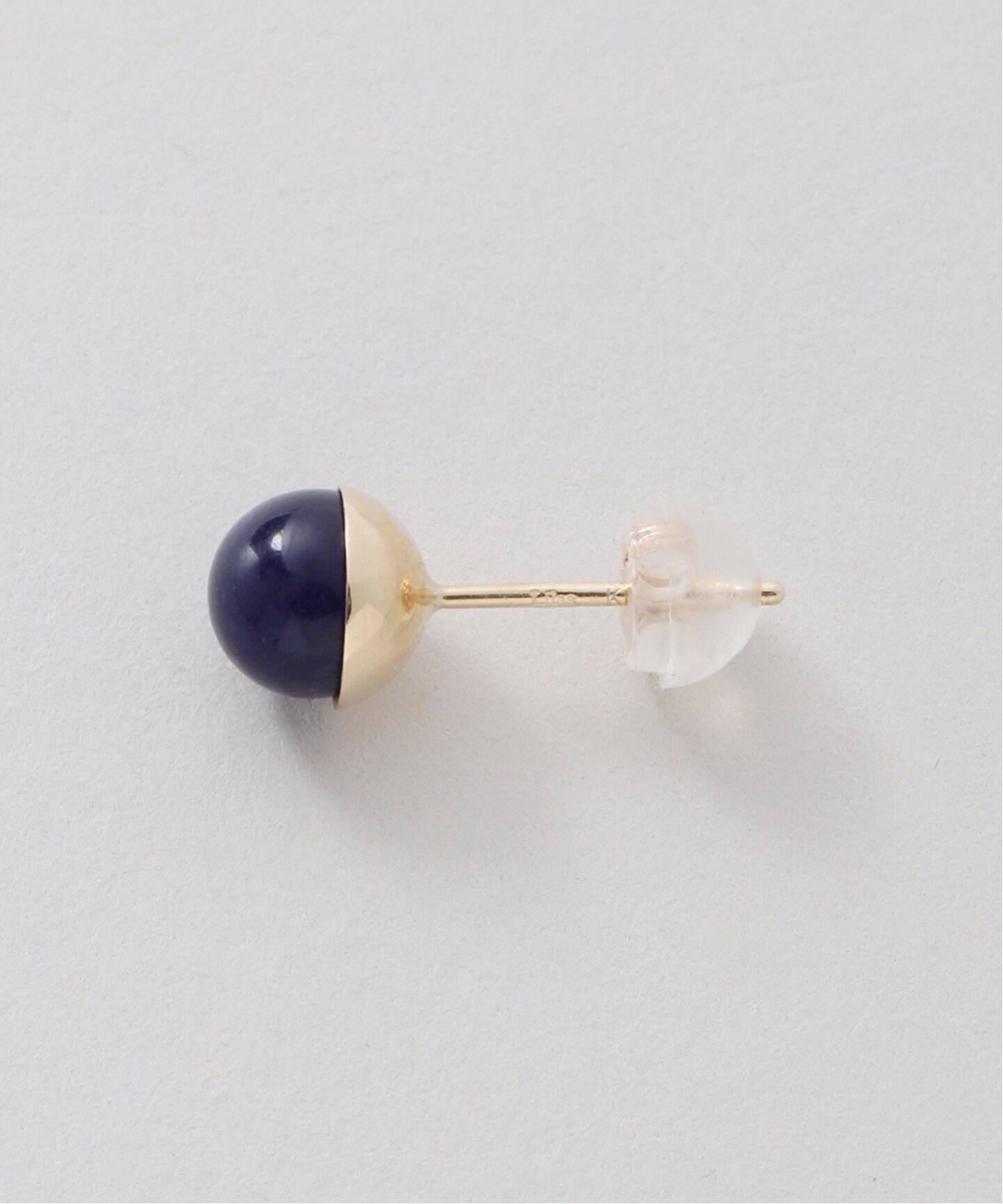 ブルーアゲート8mmカップボールピアス K10（両耳）（ピアス（両