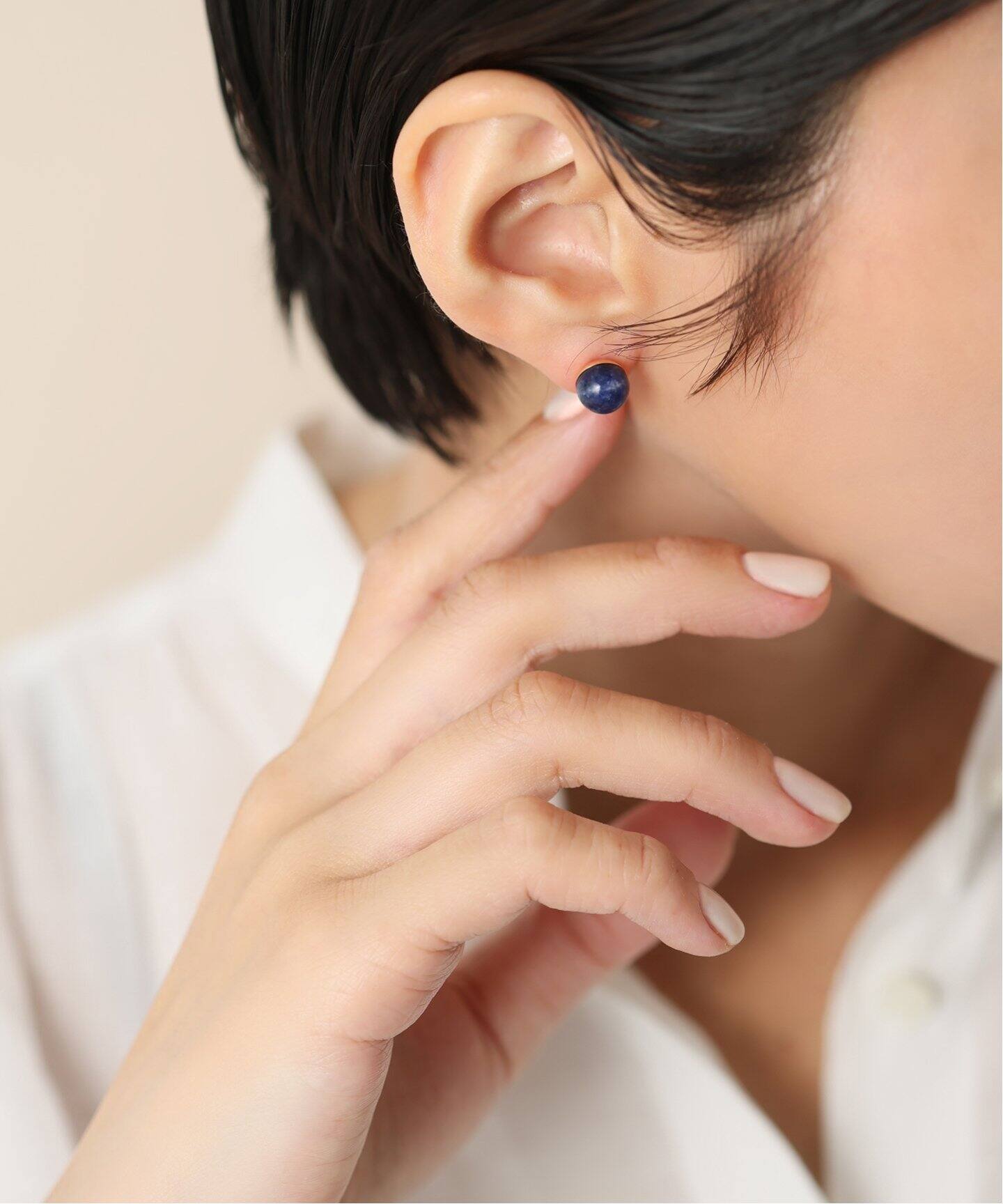 WEB限定》ソーダライト8mmカップボールピアス K10（両耳）（ピアス（両 