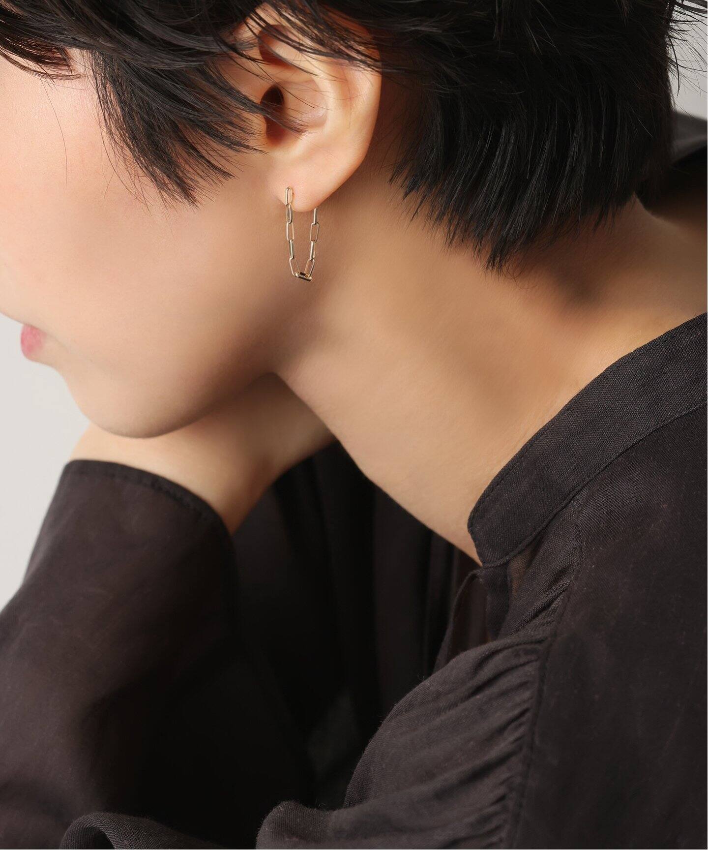 マーベラスチェーンUピアス K10（両耳）（ピアス（両耳用））｜Lilas 
