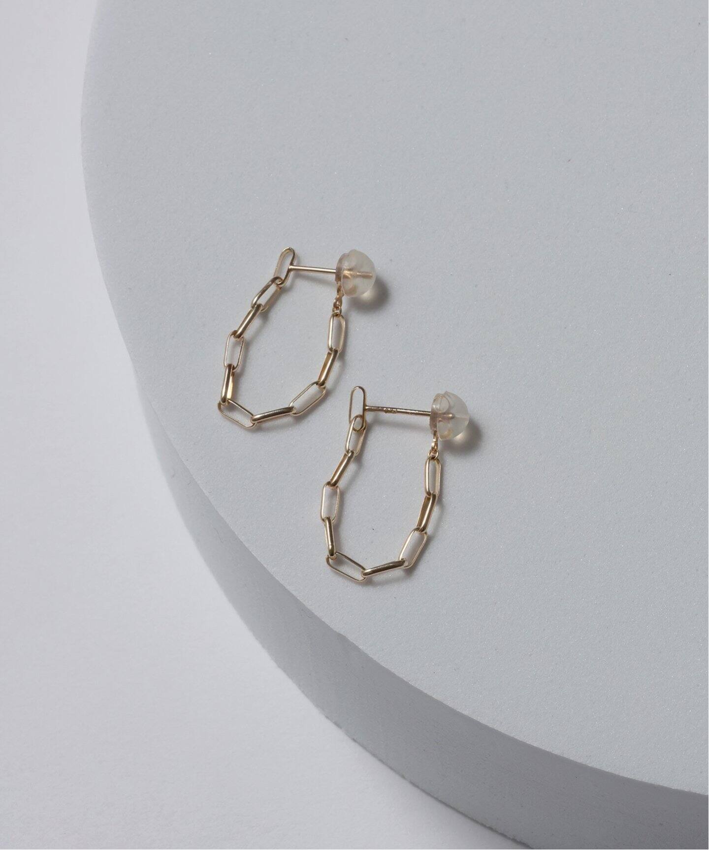マーベラスチェーンUピアス K10（両耳）（ピアス（両耳用））｜Lilas 