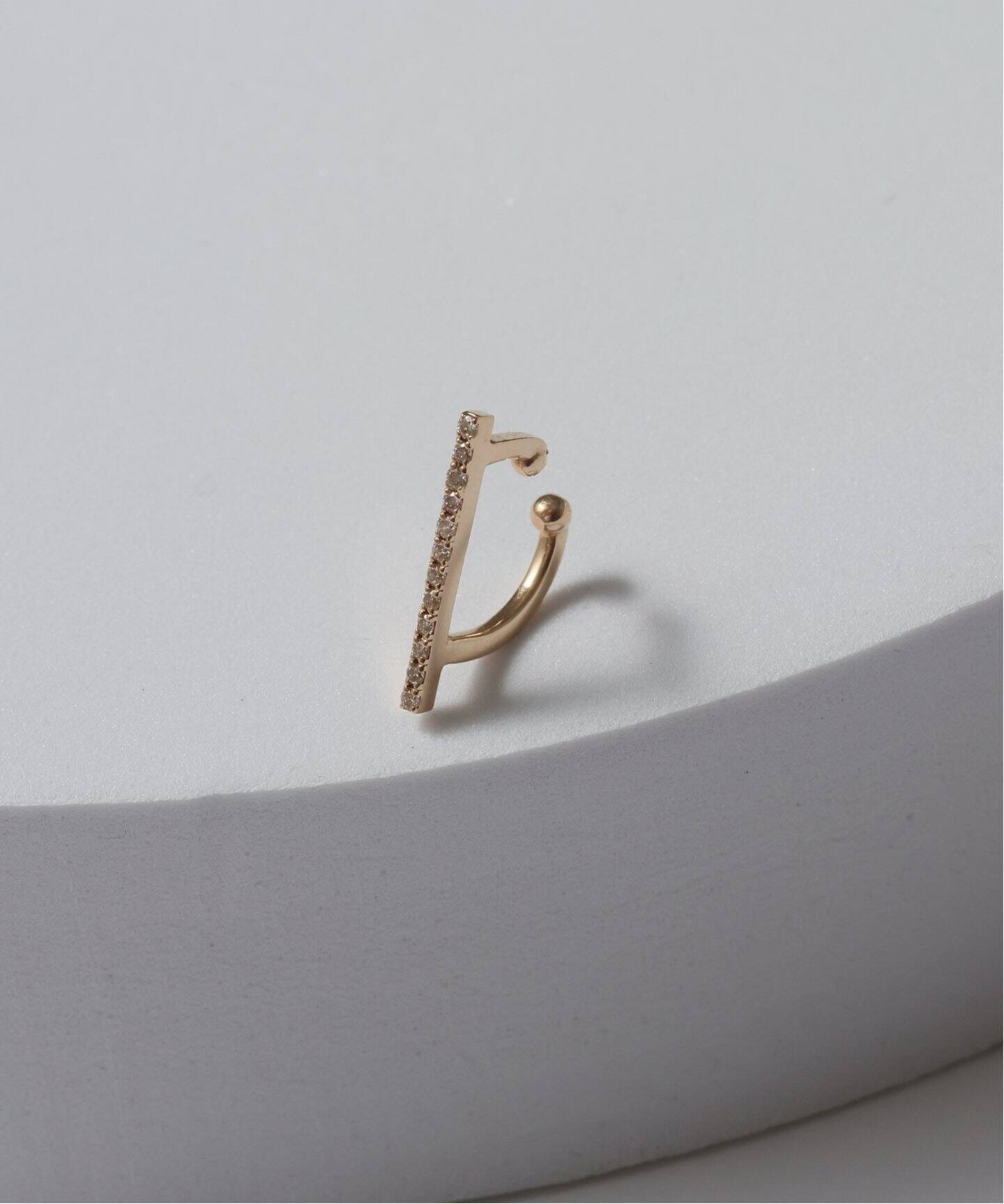 追加予約》ダイヤバーイヤーカフ K10（片耳）（イヤーカフ）｜Lilas  