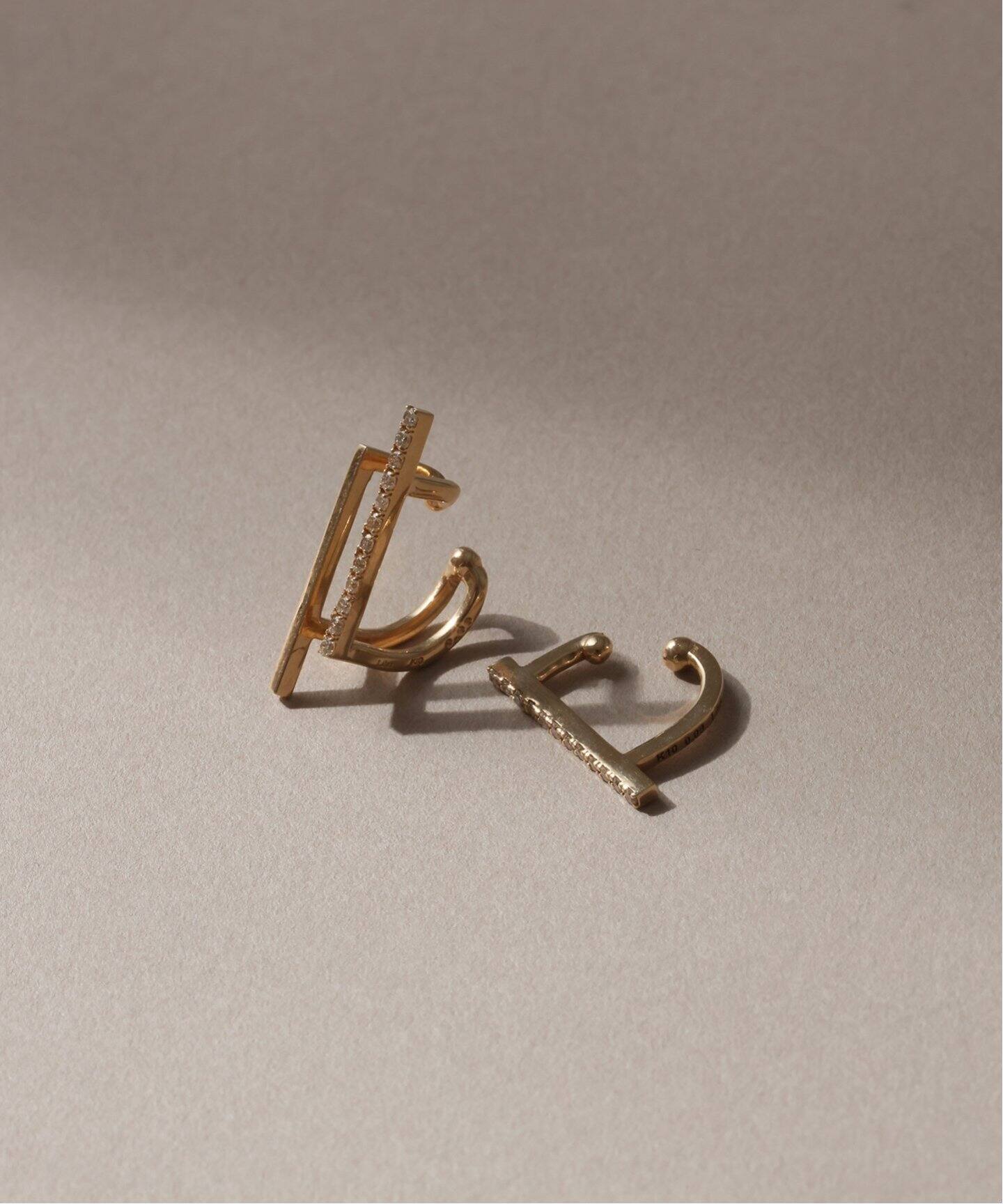 追加予約》ダイヤバーイヤーカフ K10（片耳）（イヤーカフ）｜Lilas  