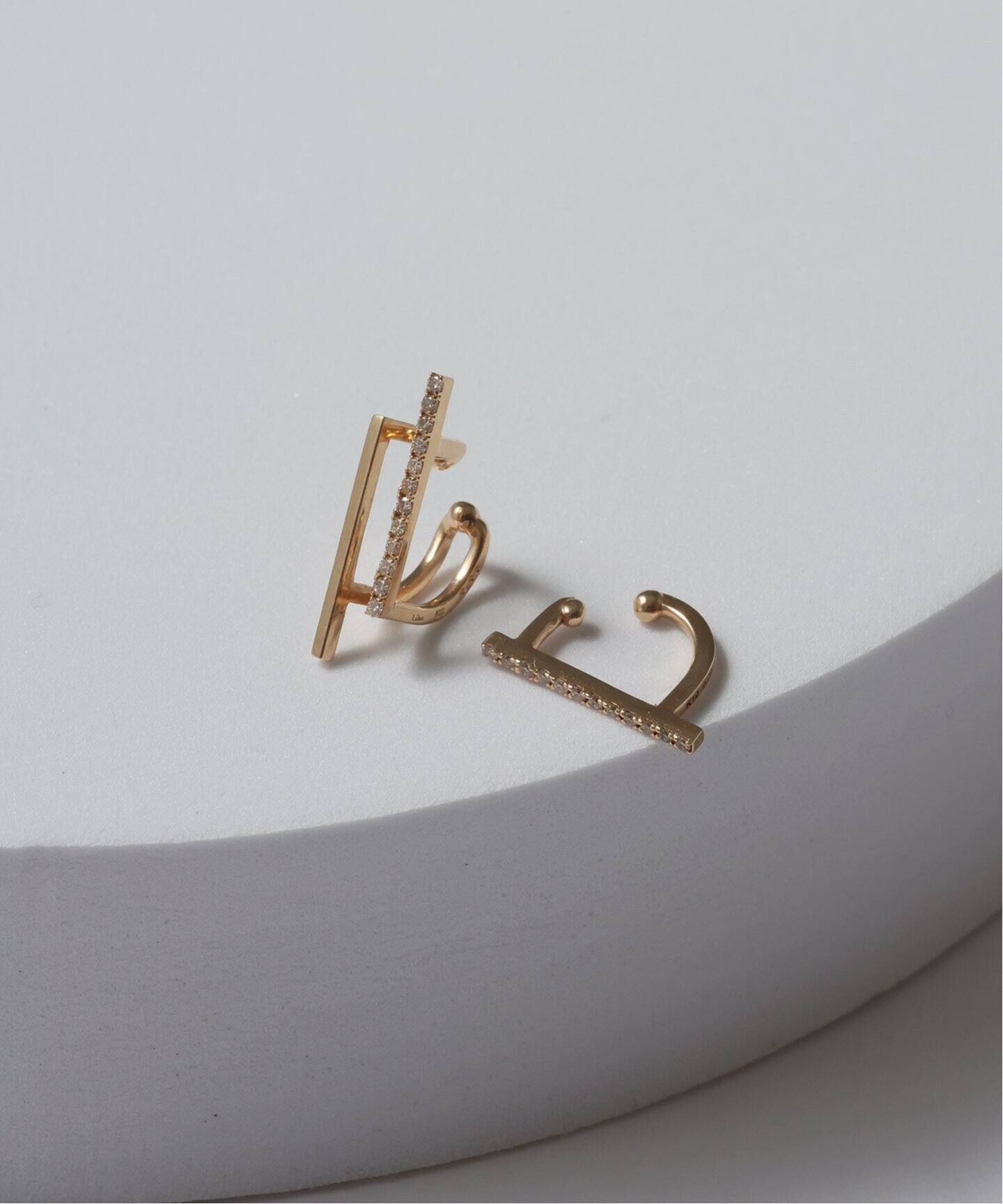 追加予約》ダイヤバーイヤーカフ K10（片耳）（イヤーカフ）｜Lilas  