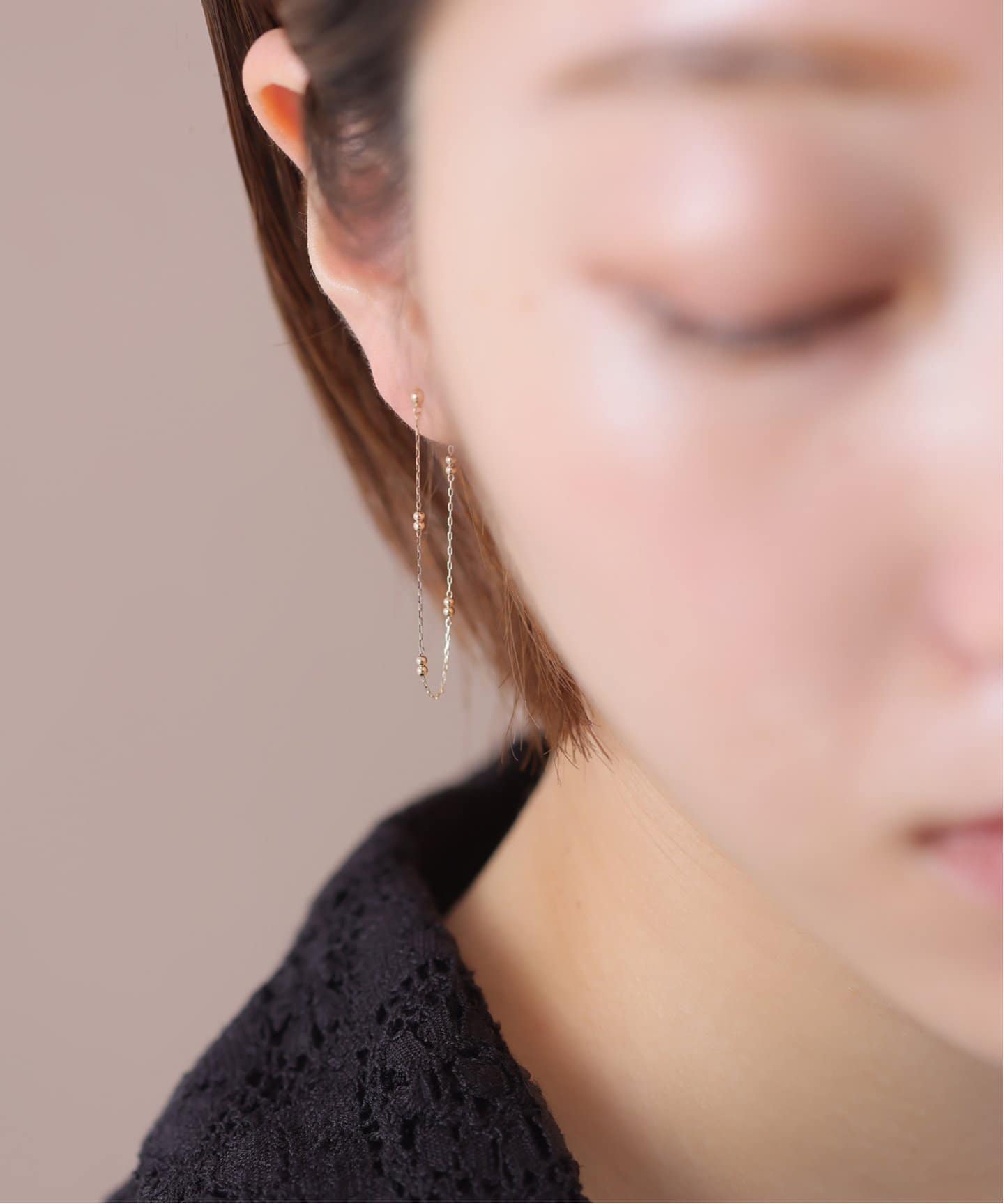 k10 両耳　ピアス キャビアチェーンピアス K10(両耳)（ピアス（両耳用））｜Lilas