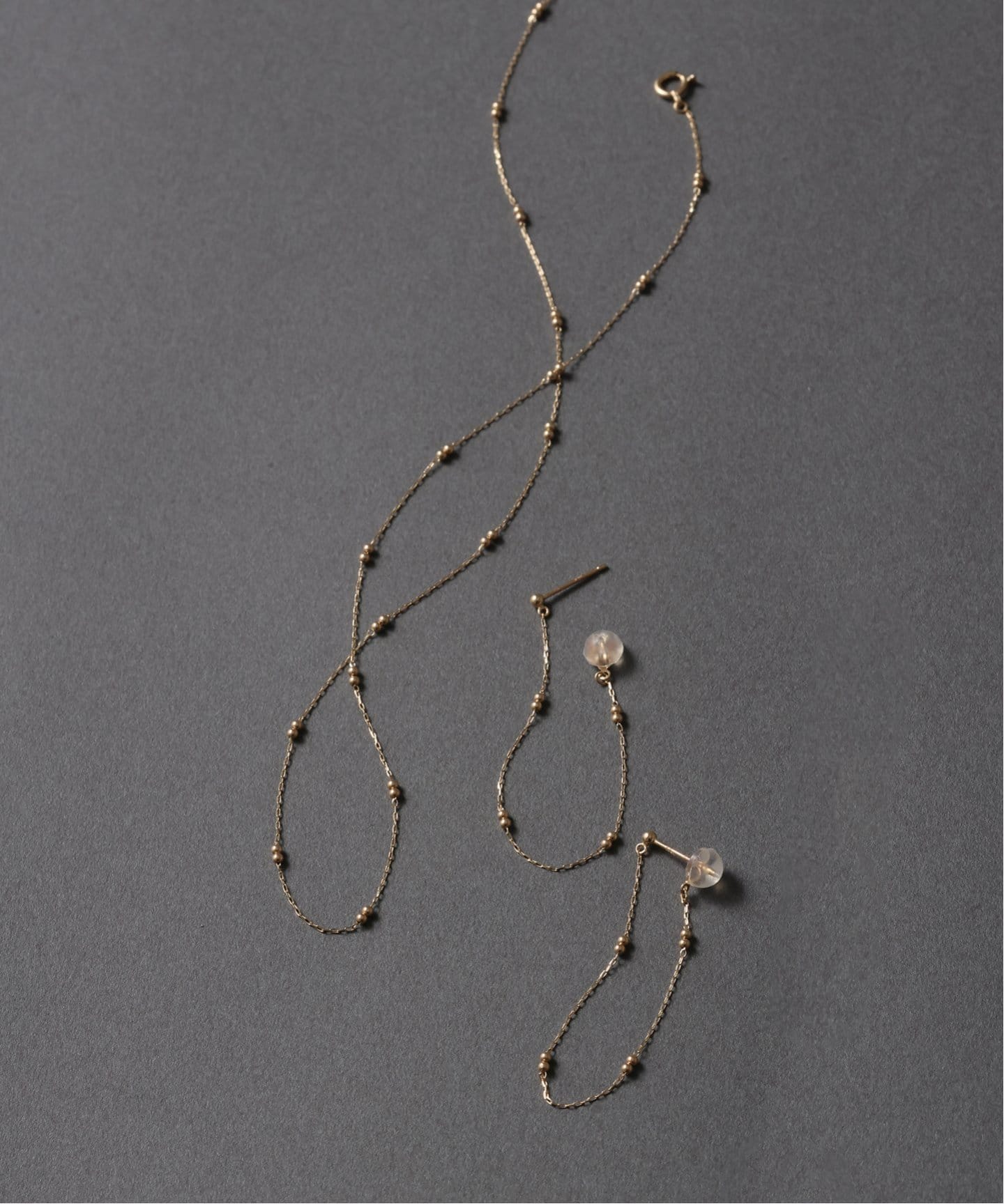 キャビアチェーンピアス K10(両耳)（ピアス（両耳用））｜Lilas