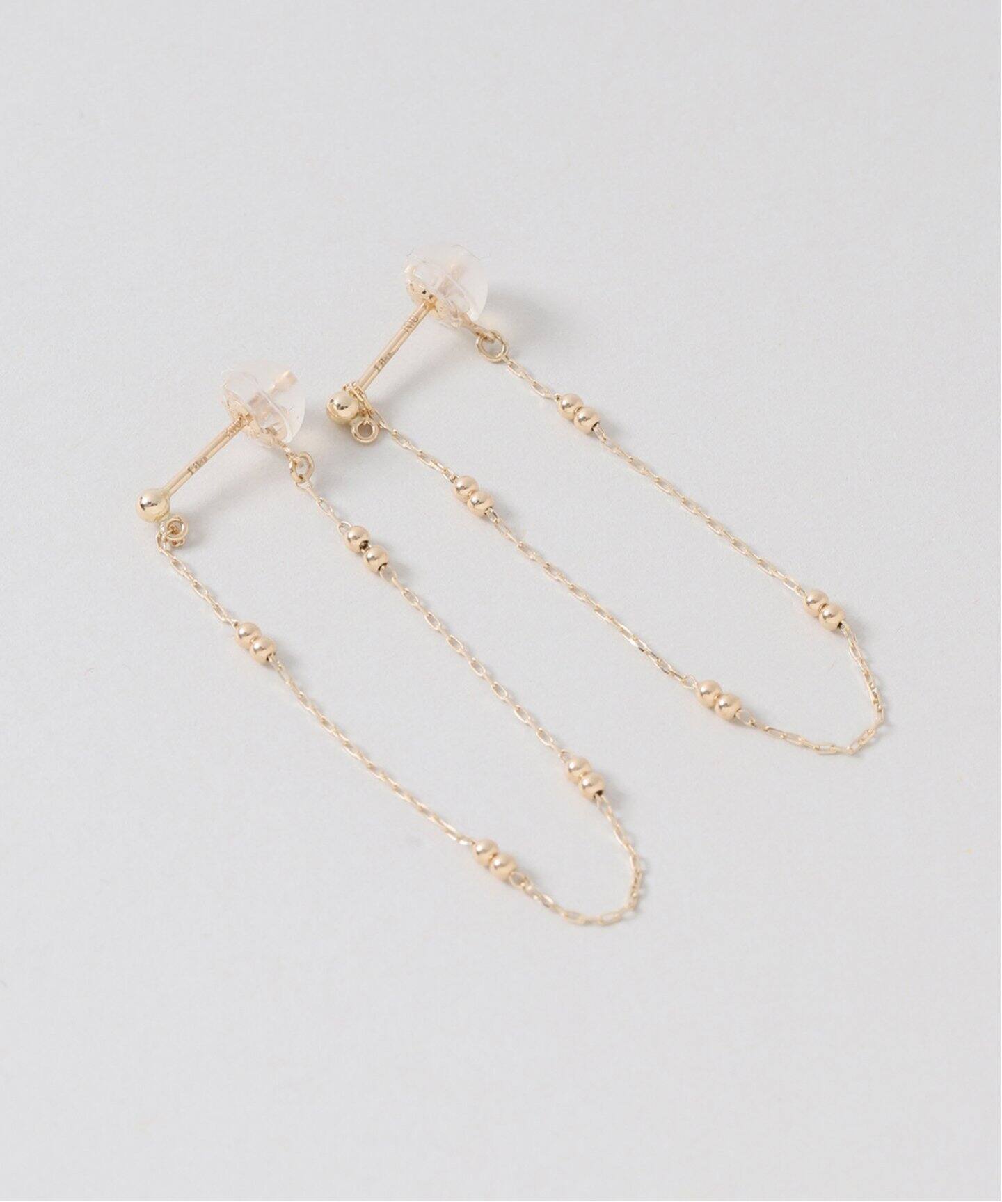 Lilas◇マーベラスチェーンUピアス キャビアチェーンピアス K10(両耳)（ピアス（両耳用））｜Lilas