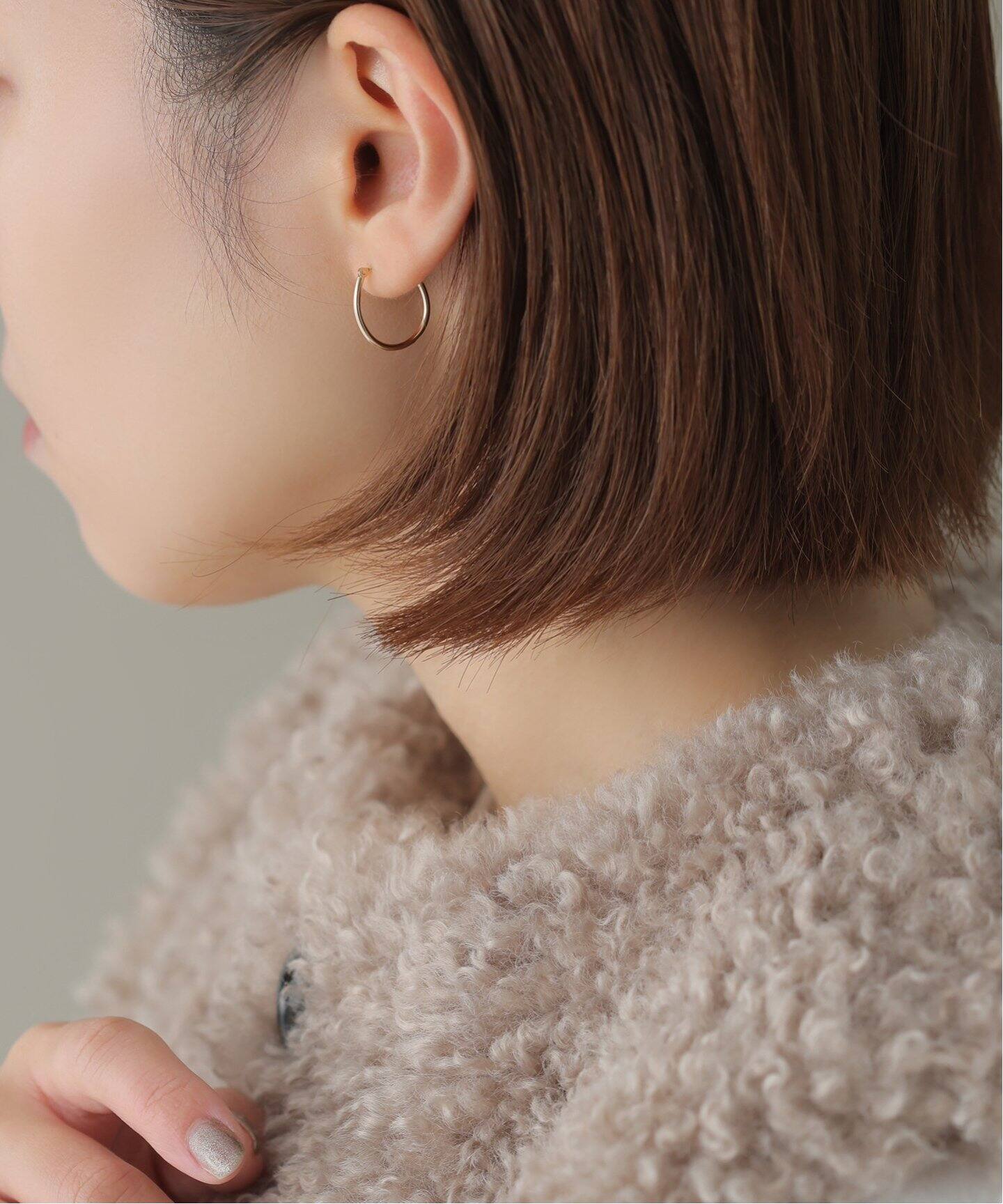 lilas あえなく ミカヅキフープピアス WG K10