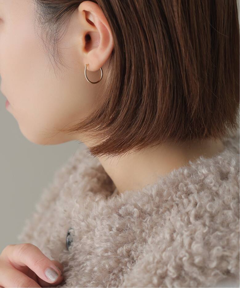 オーバルフープピアスM K10（両耳）（ピアス（両耳用））｜Lilas（リラ 