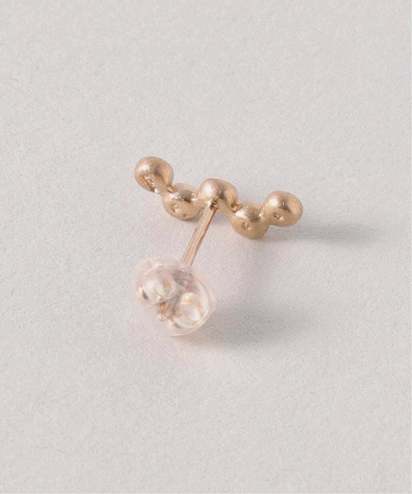 ブラウンダイヤウェーブピアス K10（両耳）（ピアス（両耳用 