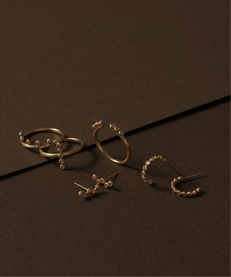 ブラウンダイヤフープピアス K10（両耳）（ピアス（両耳用））｜Lilas 