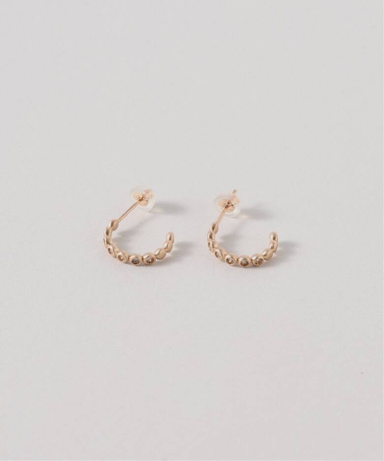 ブラウンダイヤフープピアス K10（両耳）（ピアス（両耳用））｜Lilas 