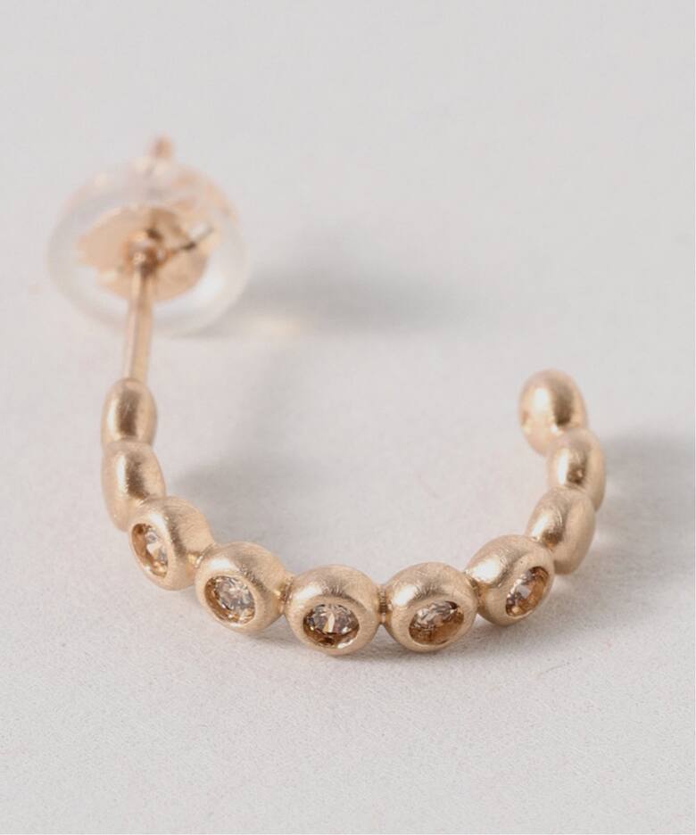 ブラウンダイヤフープピアス K10（両耳）（ピアス（両耳用））｜Lilas 