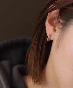 ブラウンダイヤフープピアス K10（両耳）（ピアス（両耳用））｜Lilas 