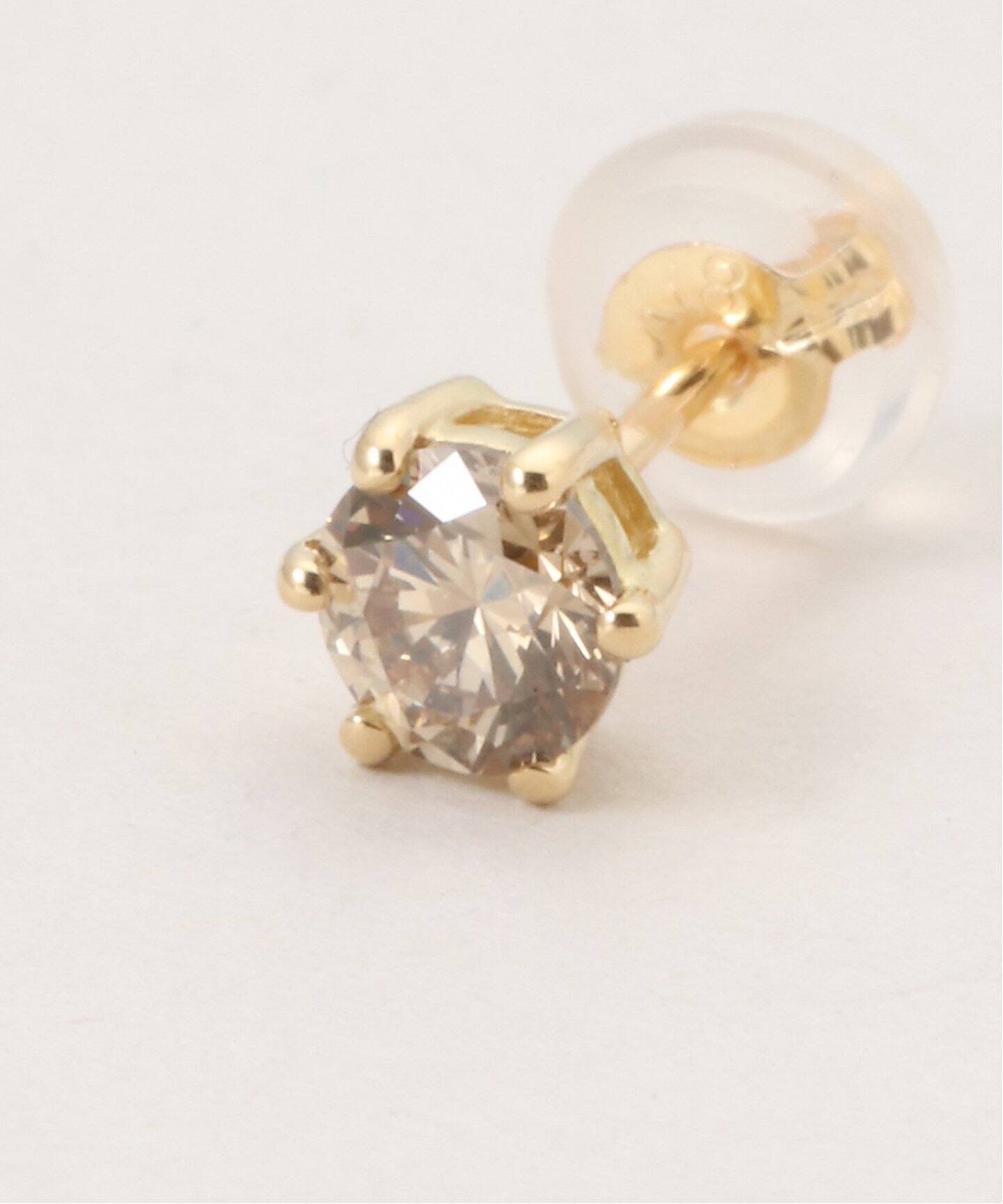 18K 0.5ct brown diamond pierce(両耳)（ピアス（両耳用 
