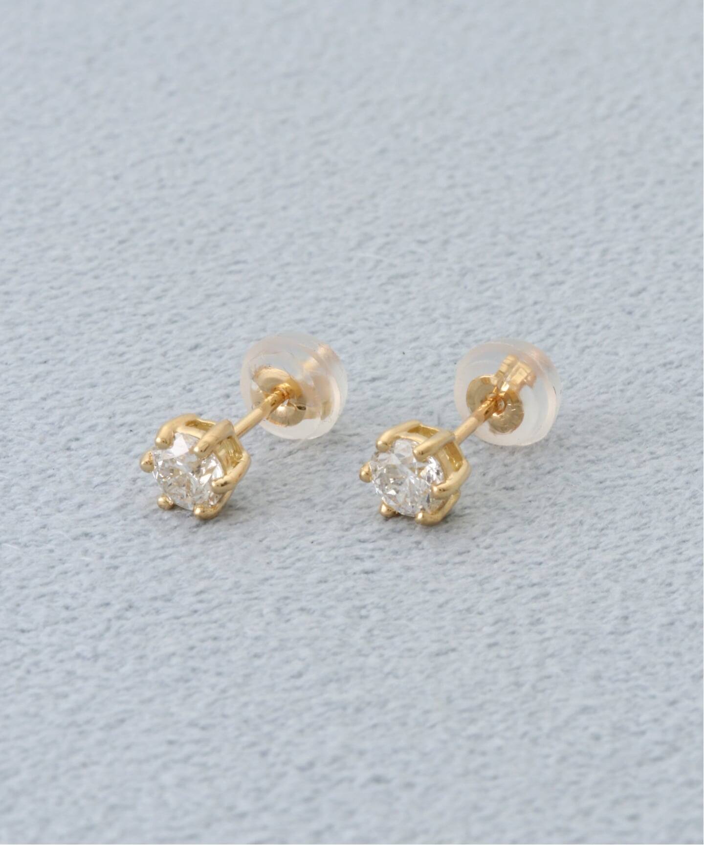 DECOUVERTE 18KYG 0.15ct ダイヤモンドピアス 片耳（18K 0.5ct diamond 