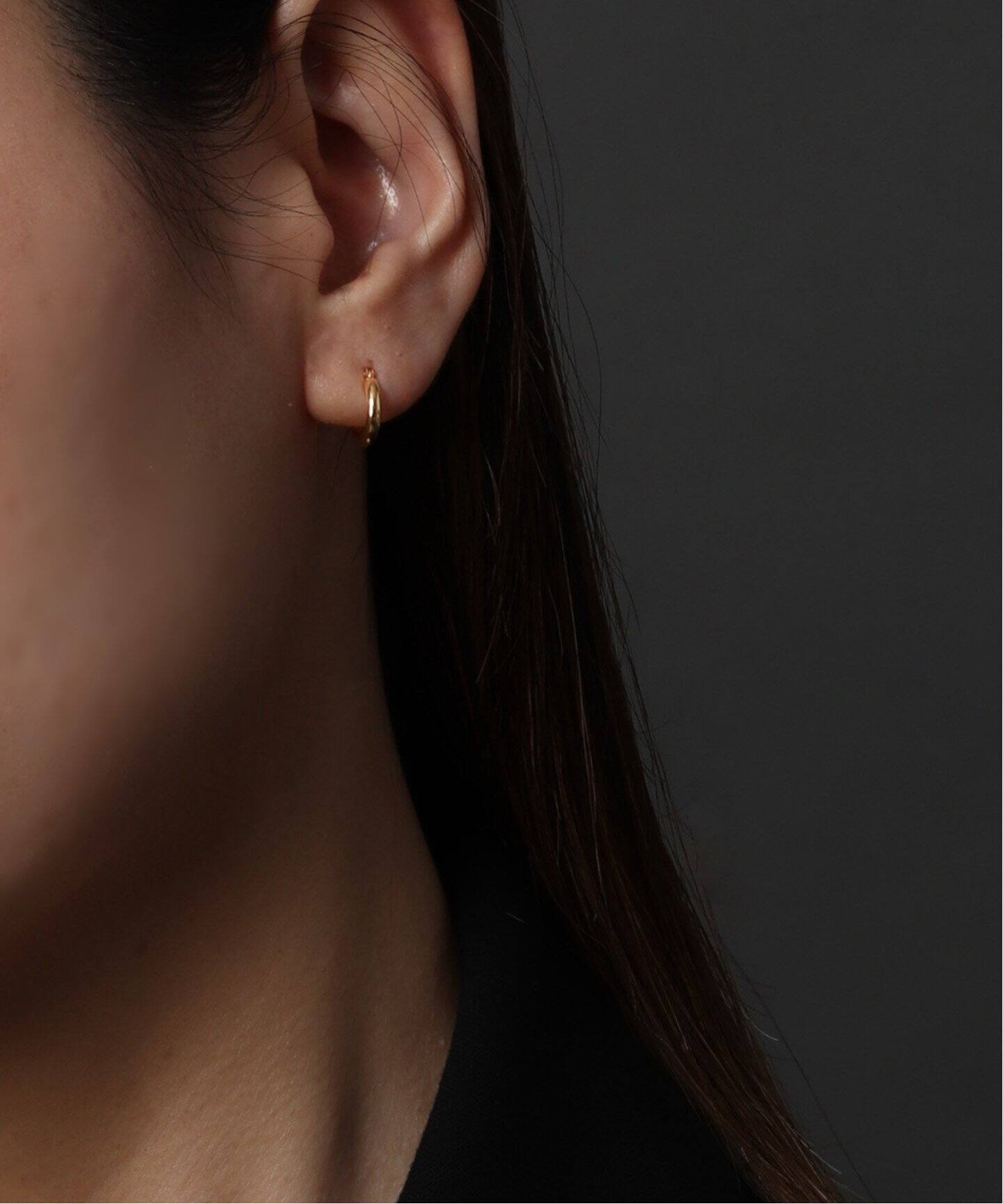 18K 0.2pipe/1.0cm hoop pierce(両耳)（ピアス（両耳用 