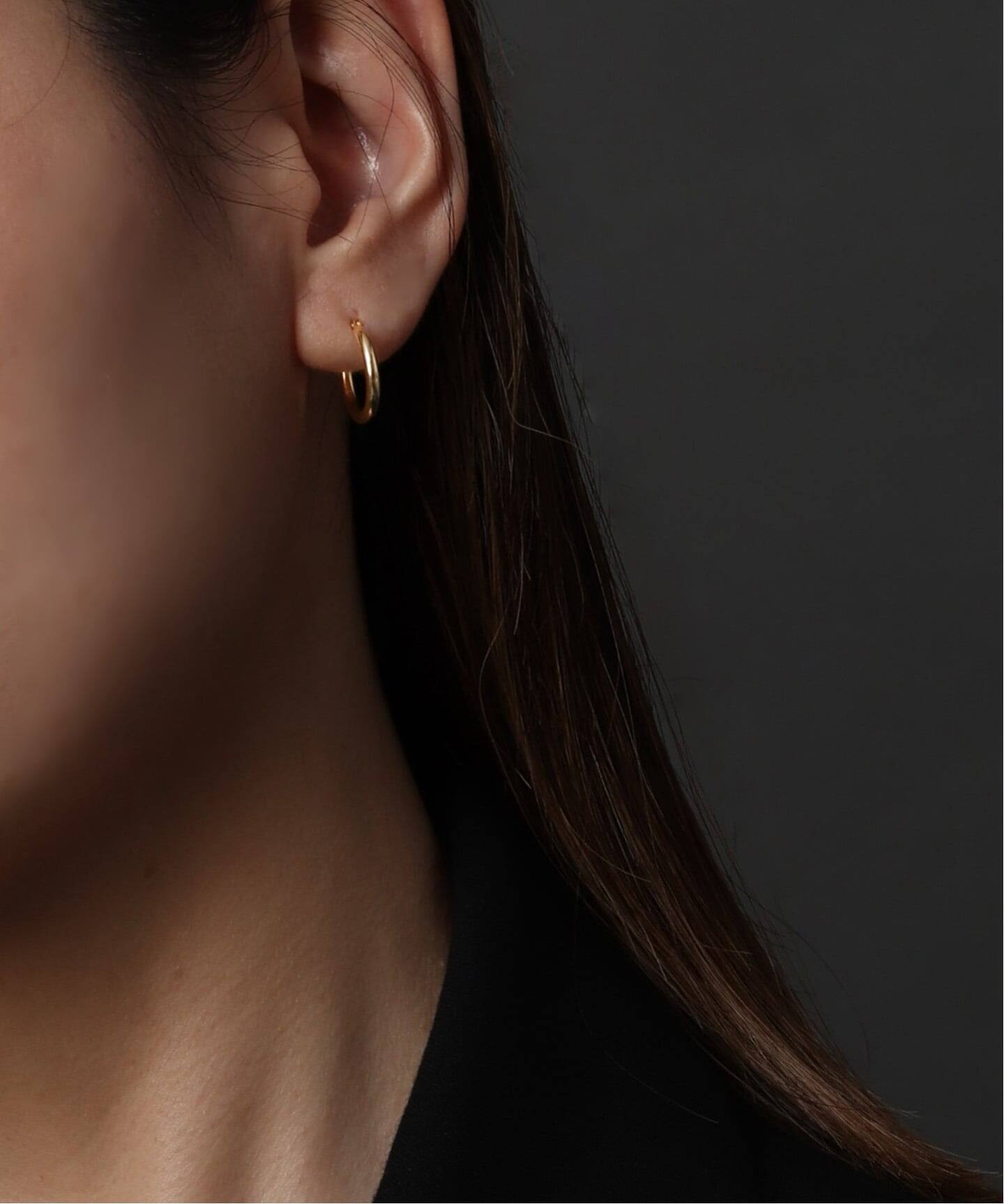 18K 0.2pipe/1.5cm hoop pierce(両耳)（ピアス（両耳用 