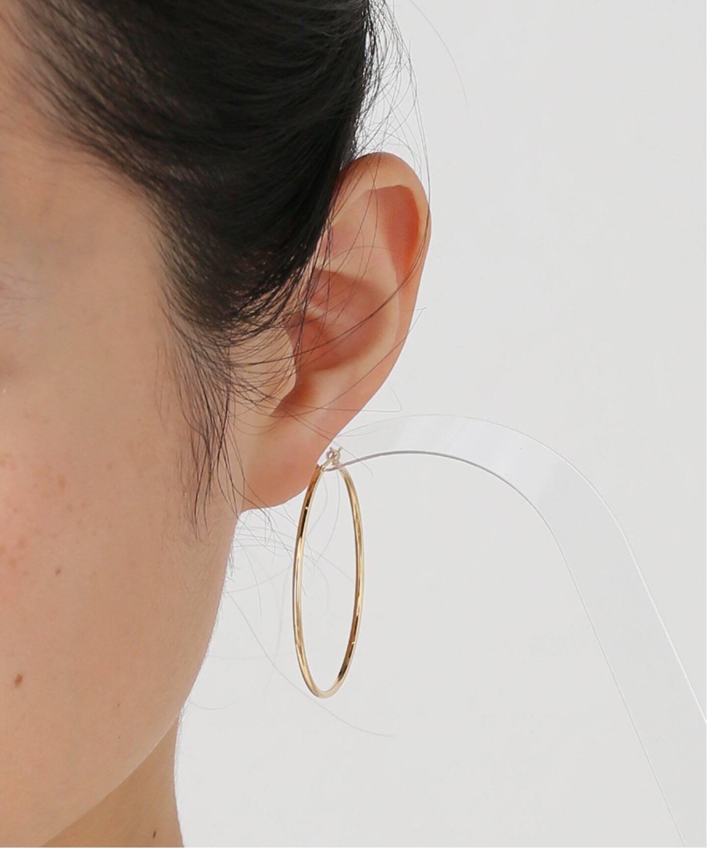 18K 0.15pipe/4.0cm hoop pierce(両耳)（ピアス（両耳用 
