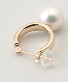 10K 8.0mm akoya pearl hoop pierce(両耳)（ピアス（両耳用 