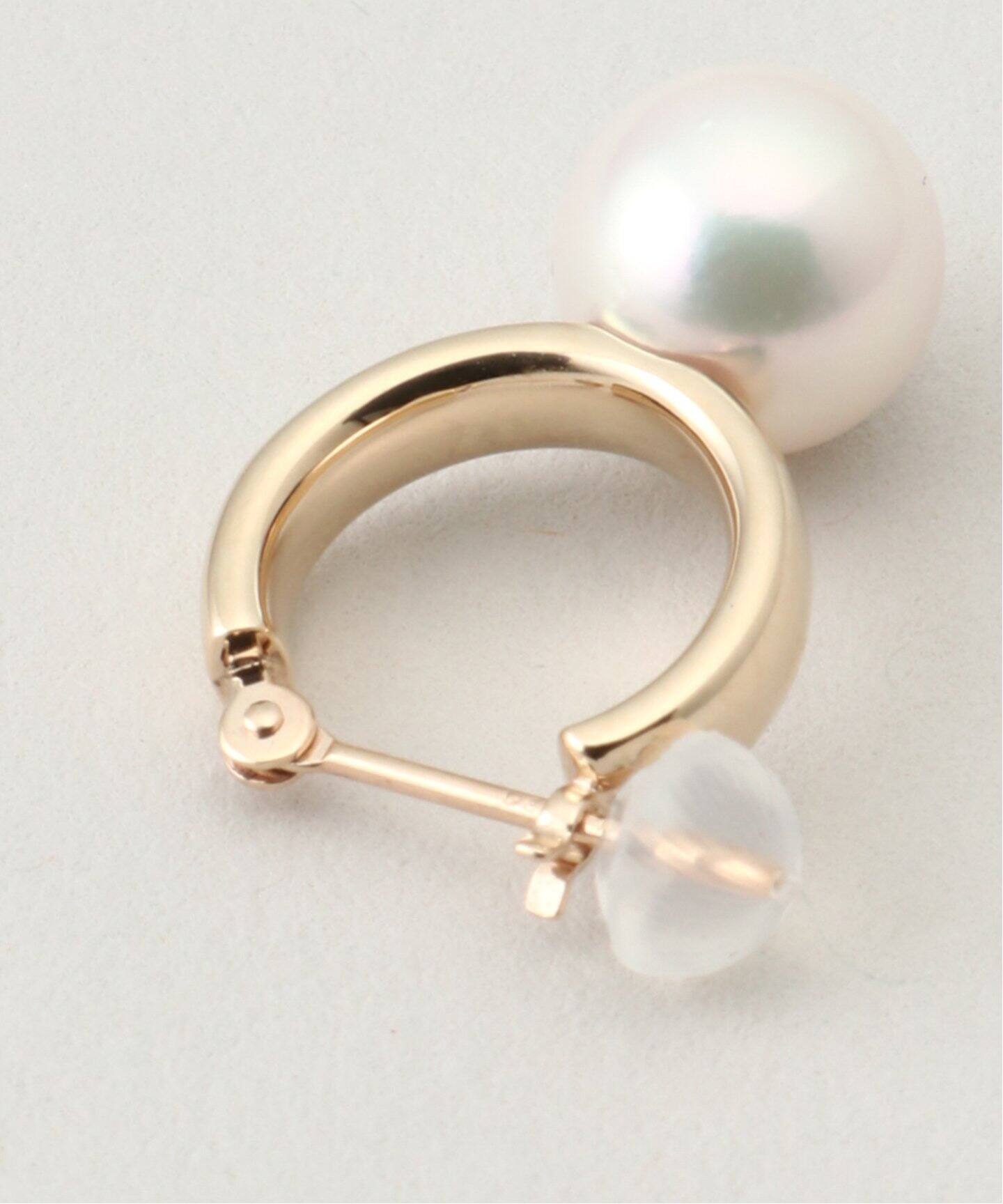 10K 8.0mm akoya pearl hoop pierce(両耳)（ピアス（両耳用  