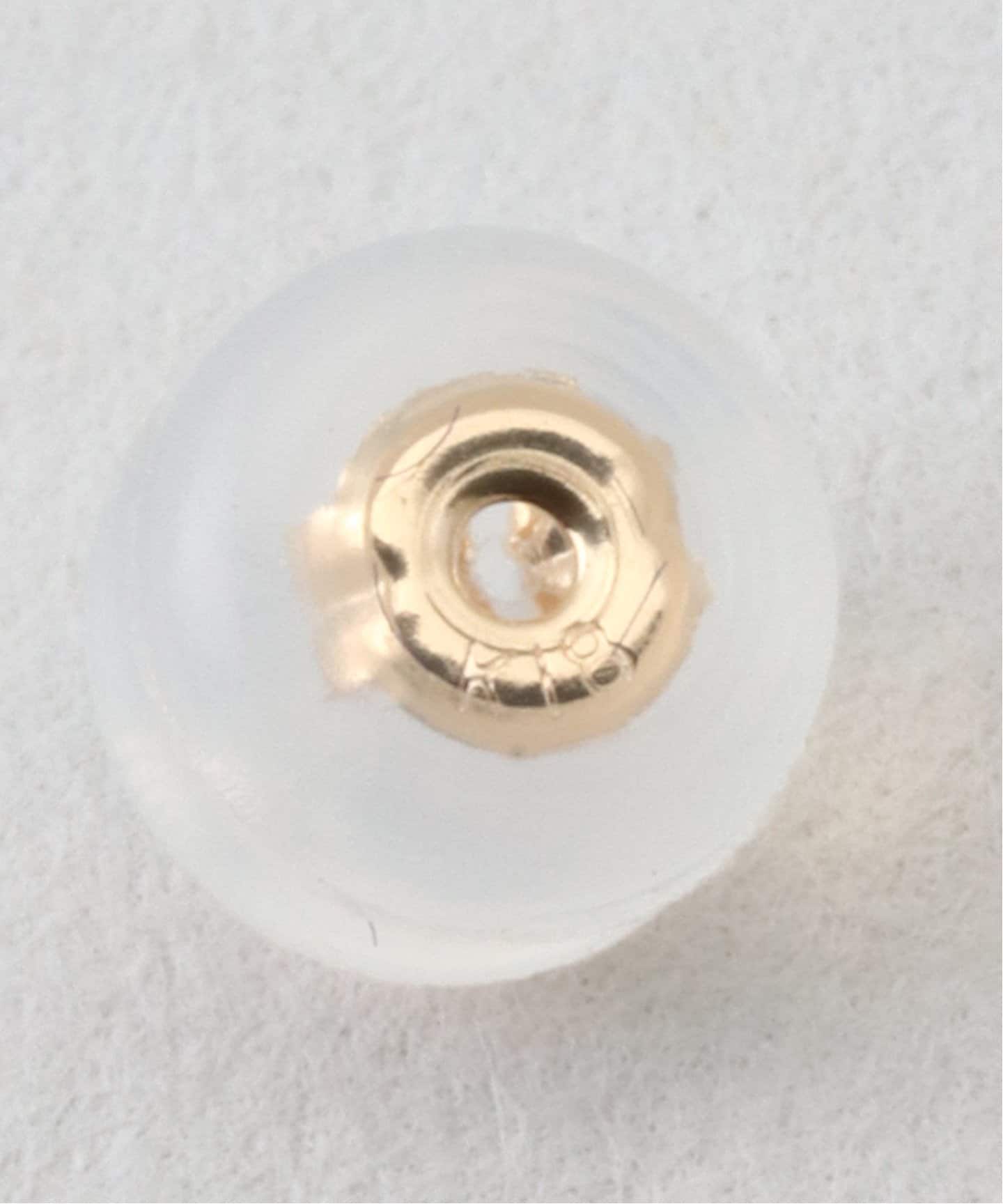18K 0.4ct diamond bezel setting pierce(両耳)（ピアス（両耳用