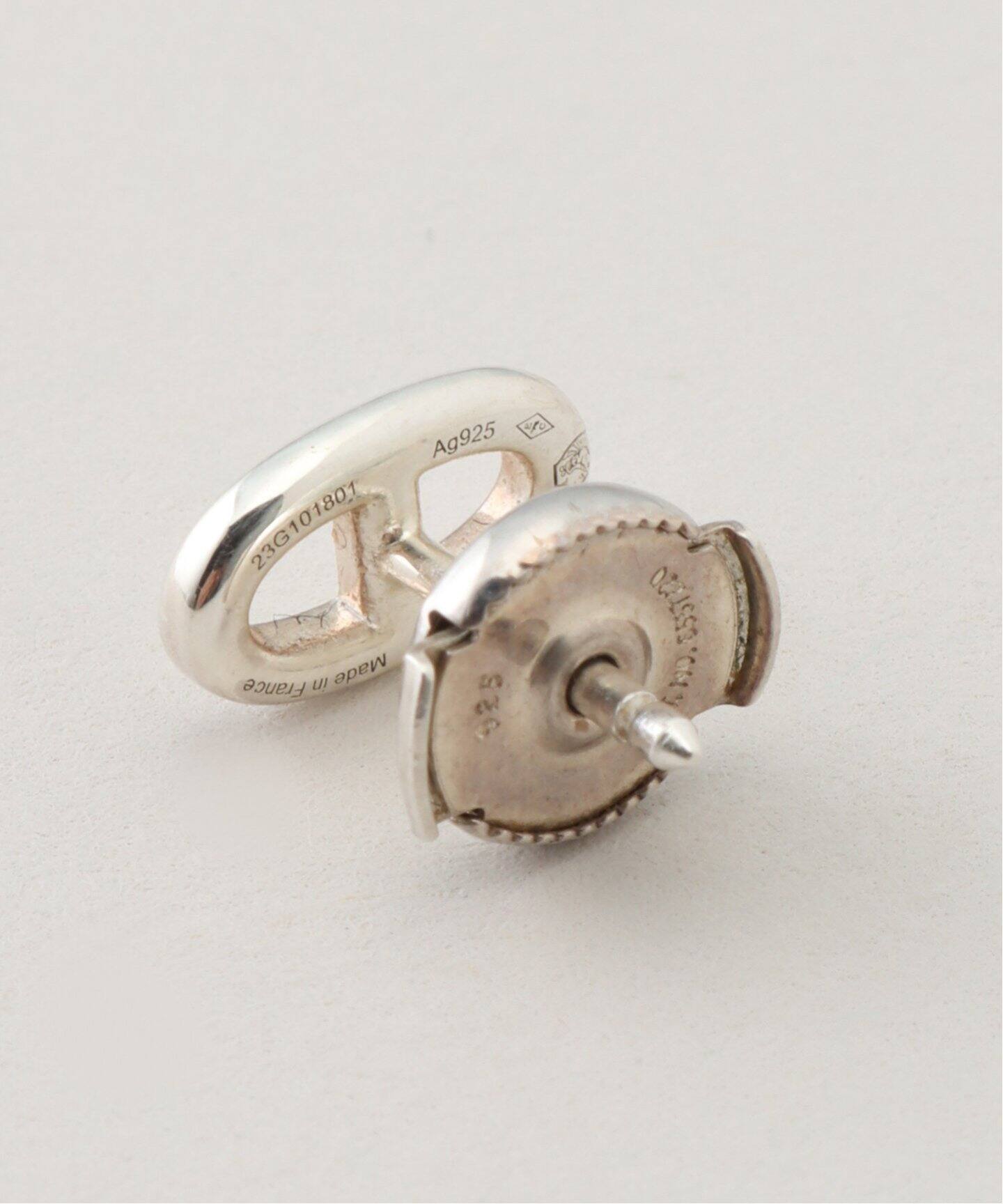 Hermès Sellier エルメス 片耳ピアス AU750/AG925 VINTAGE HERMES