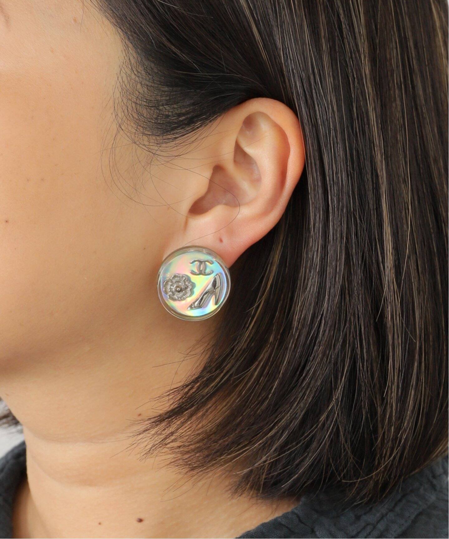 VINTAGE CHANEL/シャネル】 earring camellia high heels(両耳 