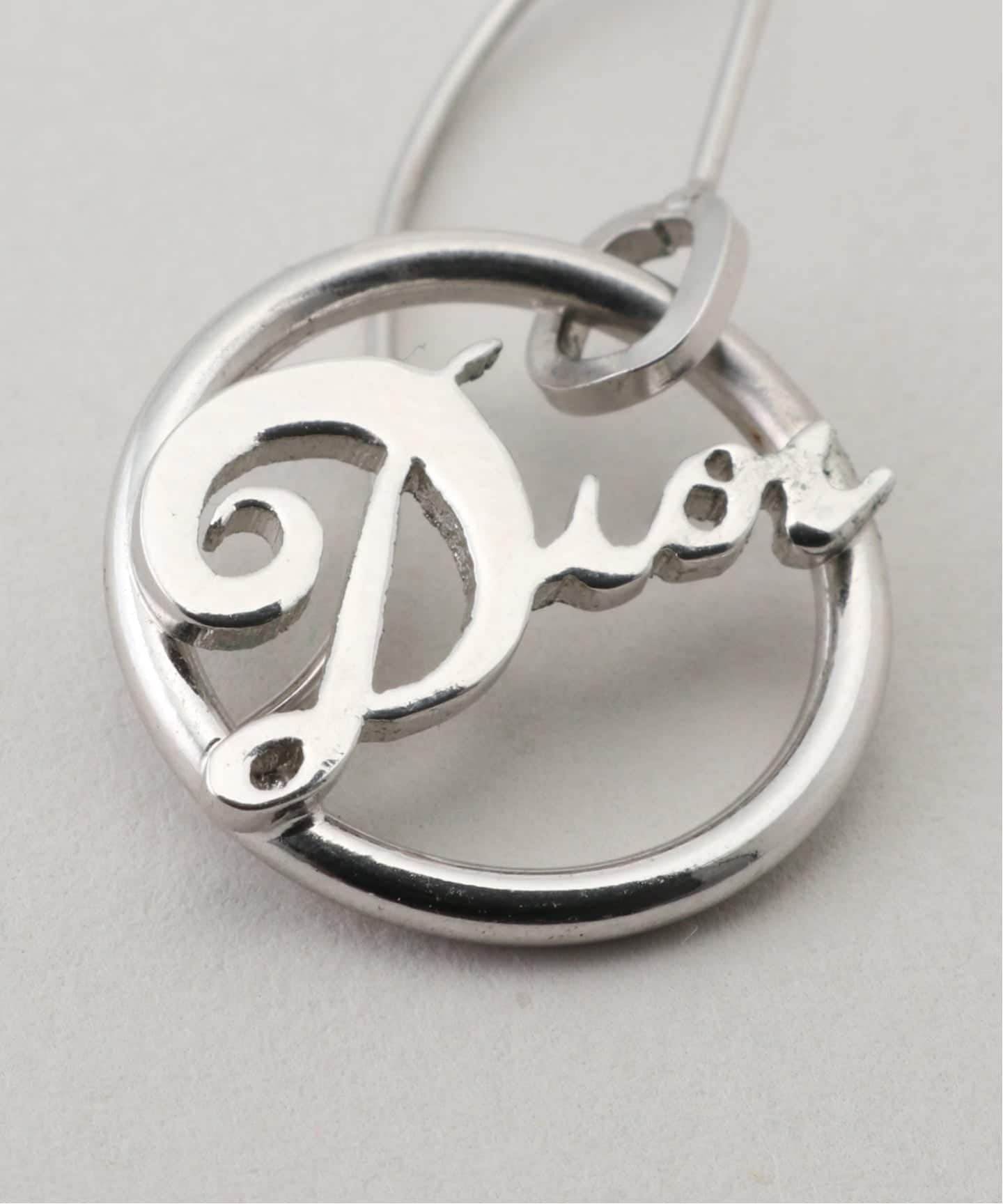 VINTAGE DIOR/ディオール】 pierce cursive logo circle hook(両耳
