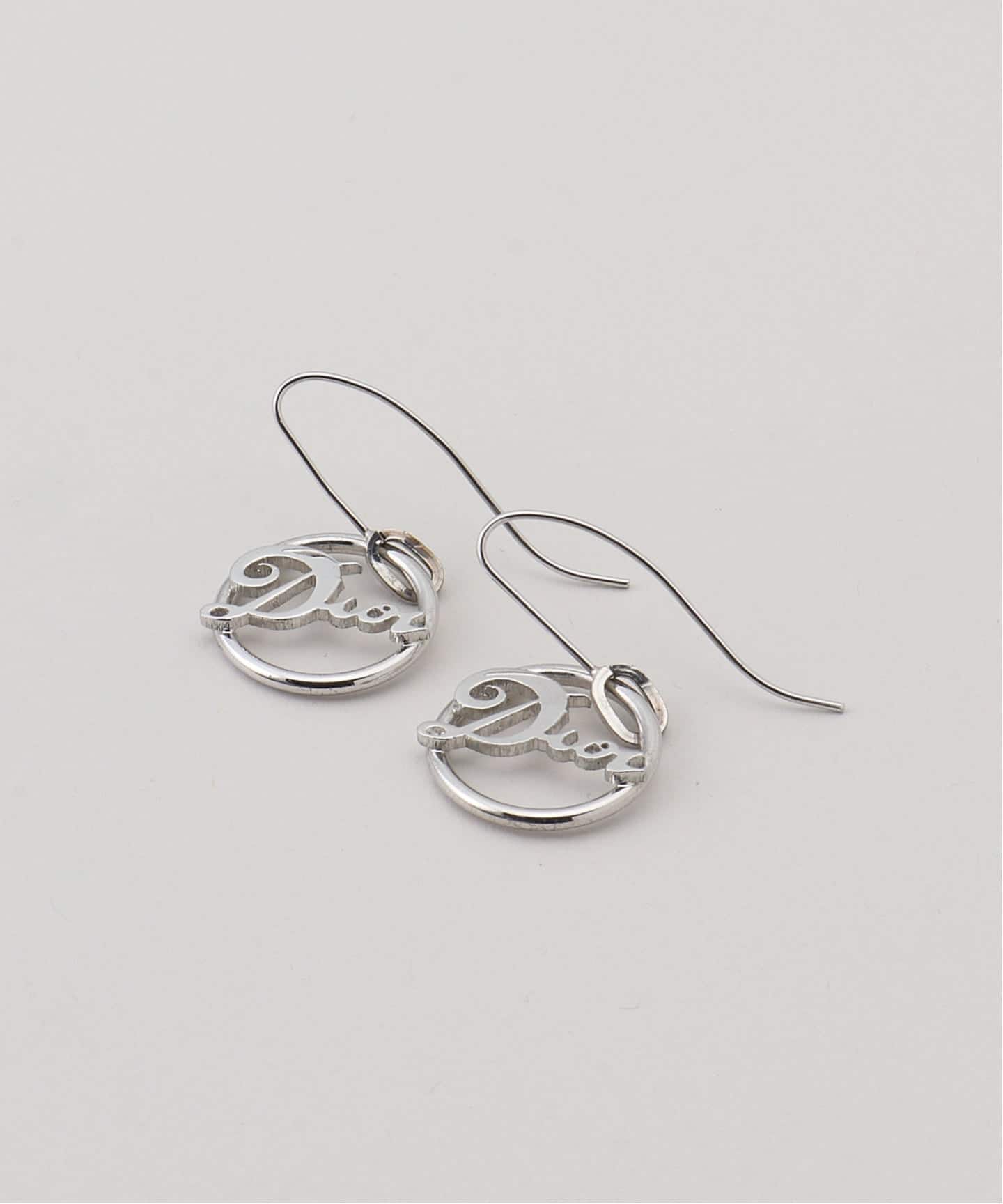 VINTAGE DIOR/ディオール】pierce big logo hook (両耳)（ピアス（両耳