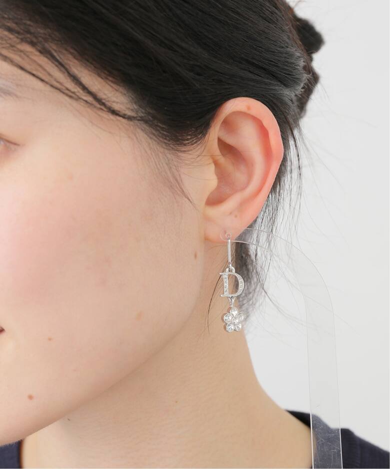 VINTAGE DIOR/ディオール】 pierce rs logo flower(両耳)（ピアス（両 