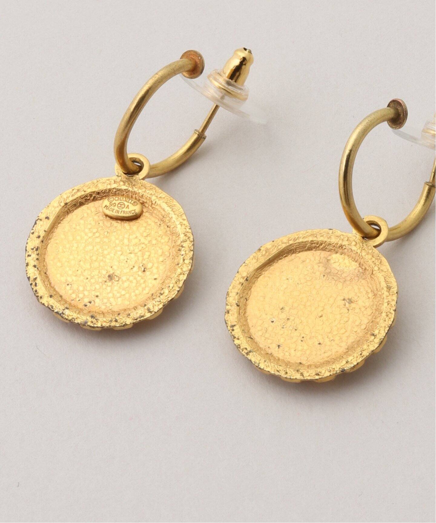 VINTAGE CHANEL/シャネル】ピアス logo flower hoop 99a(両耳)（ピアス 