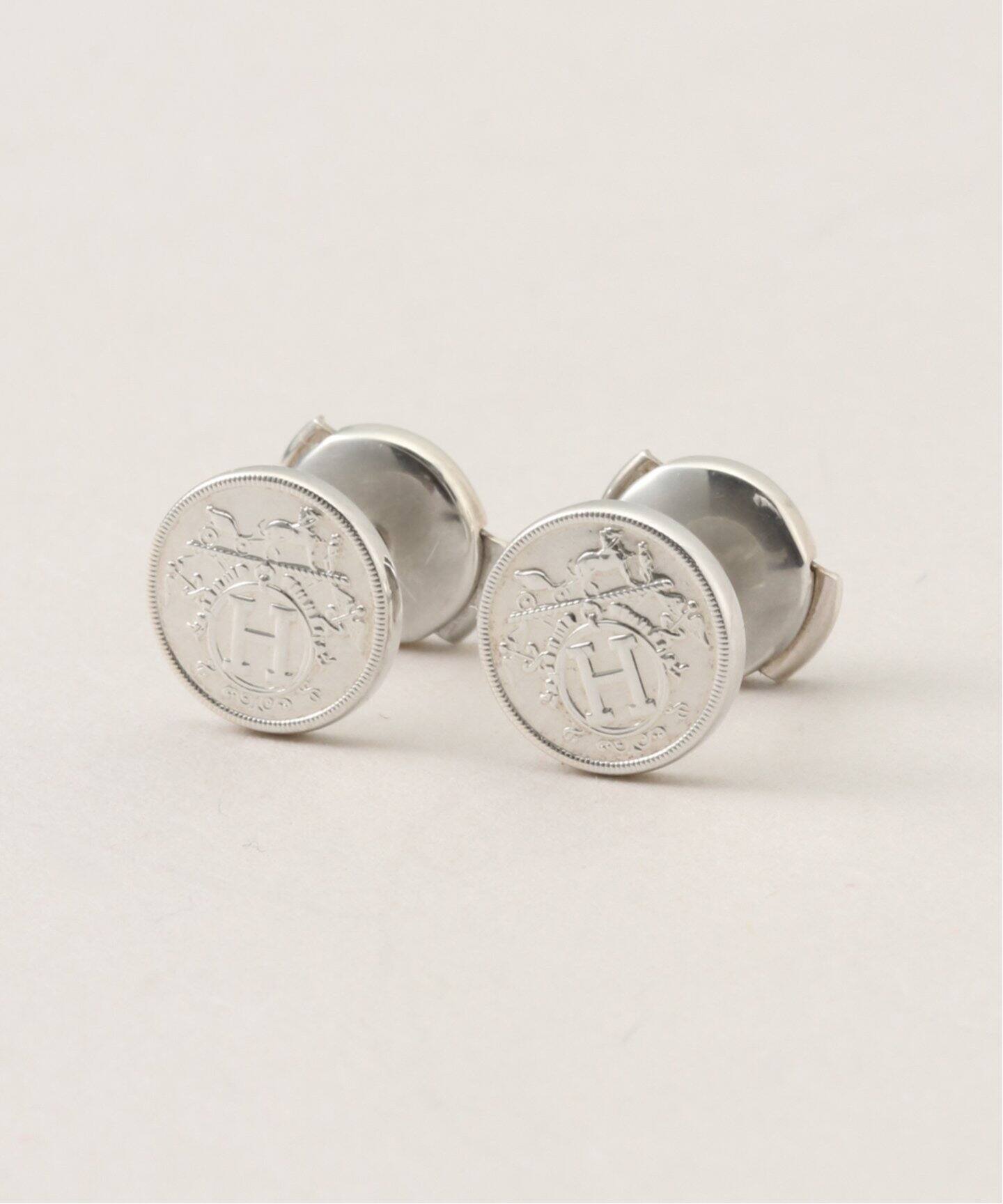 VINTAGE HERMES/エルメス】Ex-libris Pierce(両耳)（ピアス（両耳用  