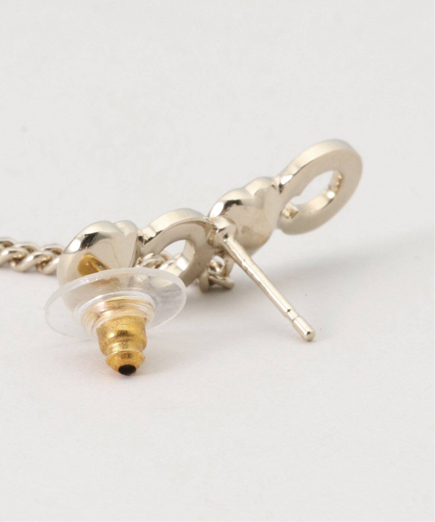 VINTAGE CHANEL/シャネル】Pierce logo coco w/earcuf(両耳)（ピアス 