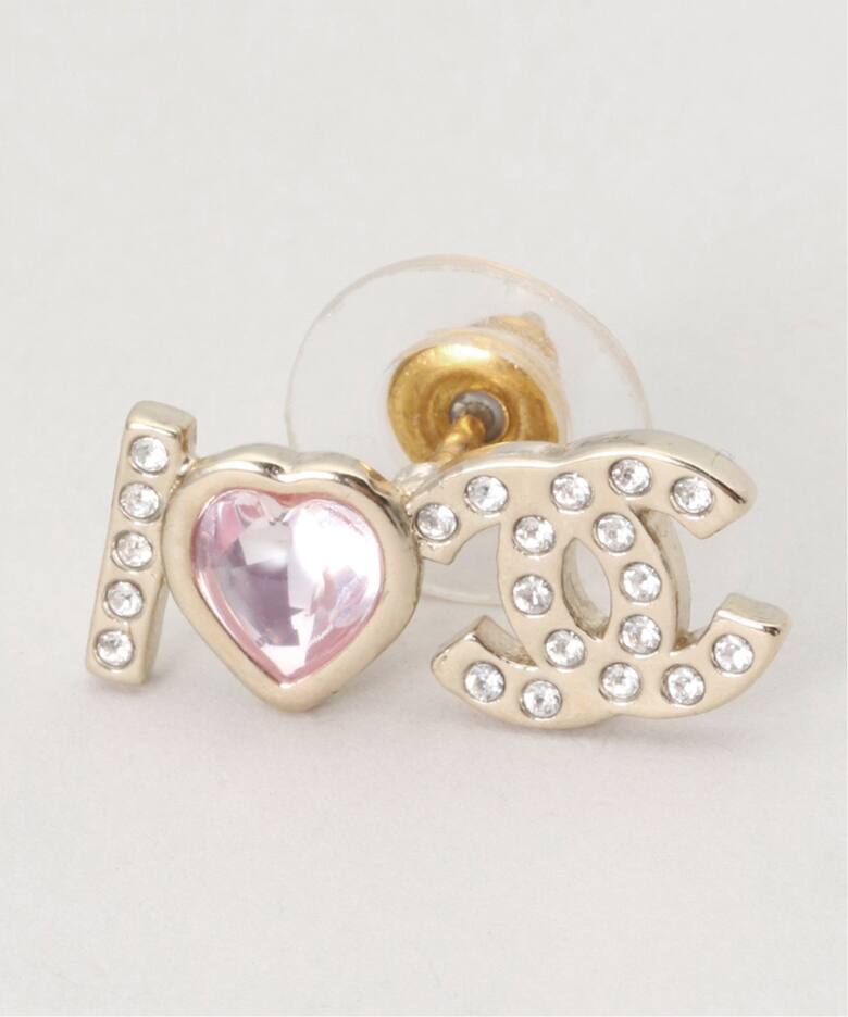 VINTAGE CHANEL/シャネル】Pierce logo coco w/earcuf(両耳)（ピアス 