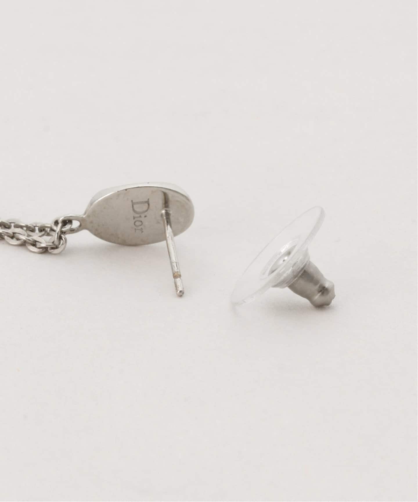 VINTAGE DIOR/ディオール】 pierce logo chain rs pink(両耳